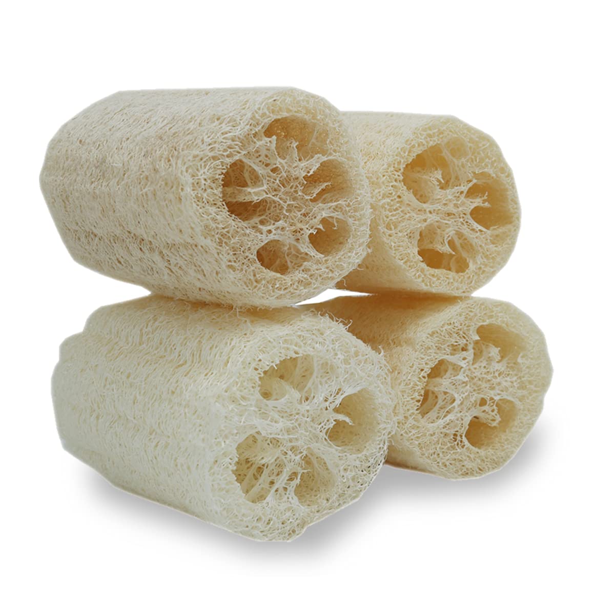 4'' Natural Loofah Exfoliating Body Sponge Scrubber For Skin Care In Bath Spa Shower Pack Of 4