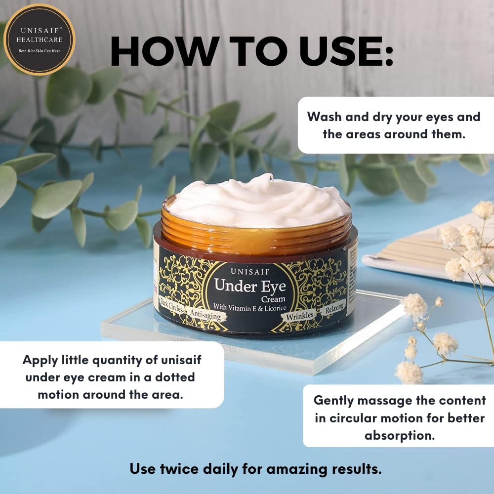 Unisaif Under Eye Cream Anti Aging - Eye Cream for Puffiness and Bags Under Eyes | Eye Repair Cream for Dark Circles Under Eye T