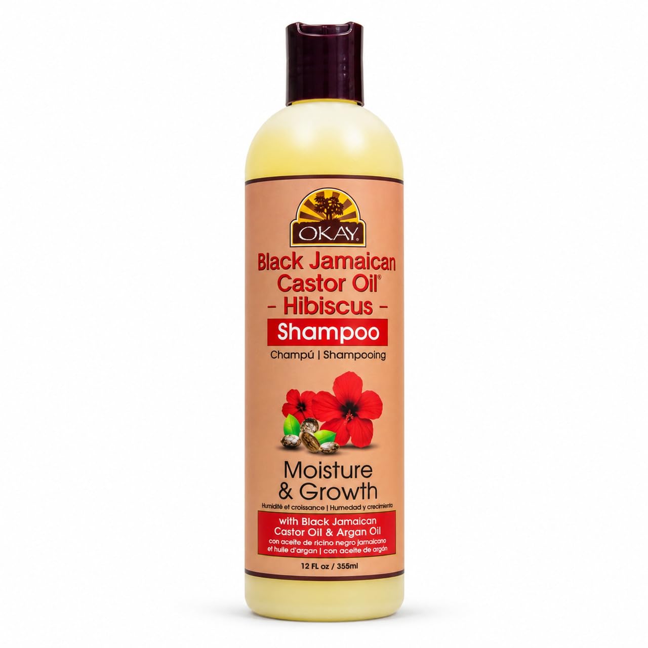 Okay Black Jamaican Shampoo With Hibiscus, 12 ounces