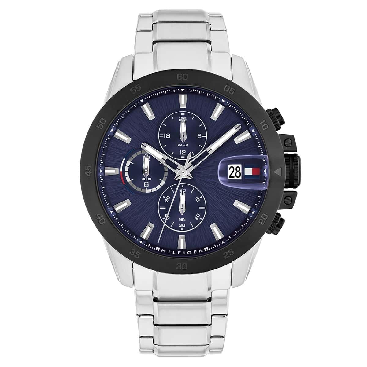 Tommy Hilfiger Jameson Quartz Analog With Blue Dial Silver Stainless Steel Strap Watch For Men  Th1792198