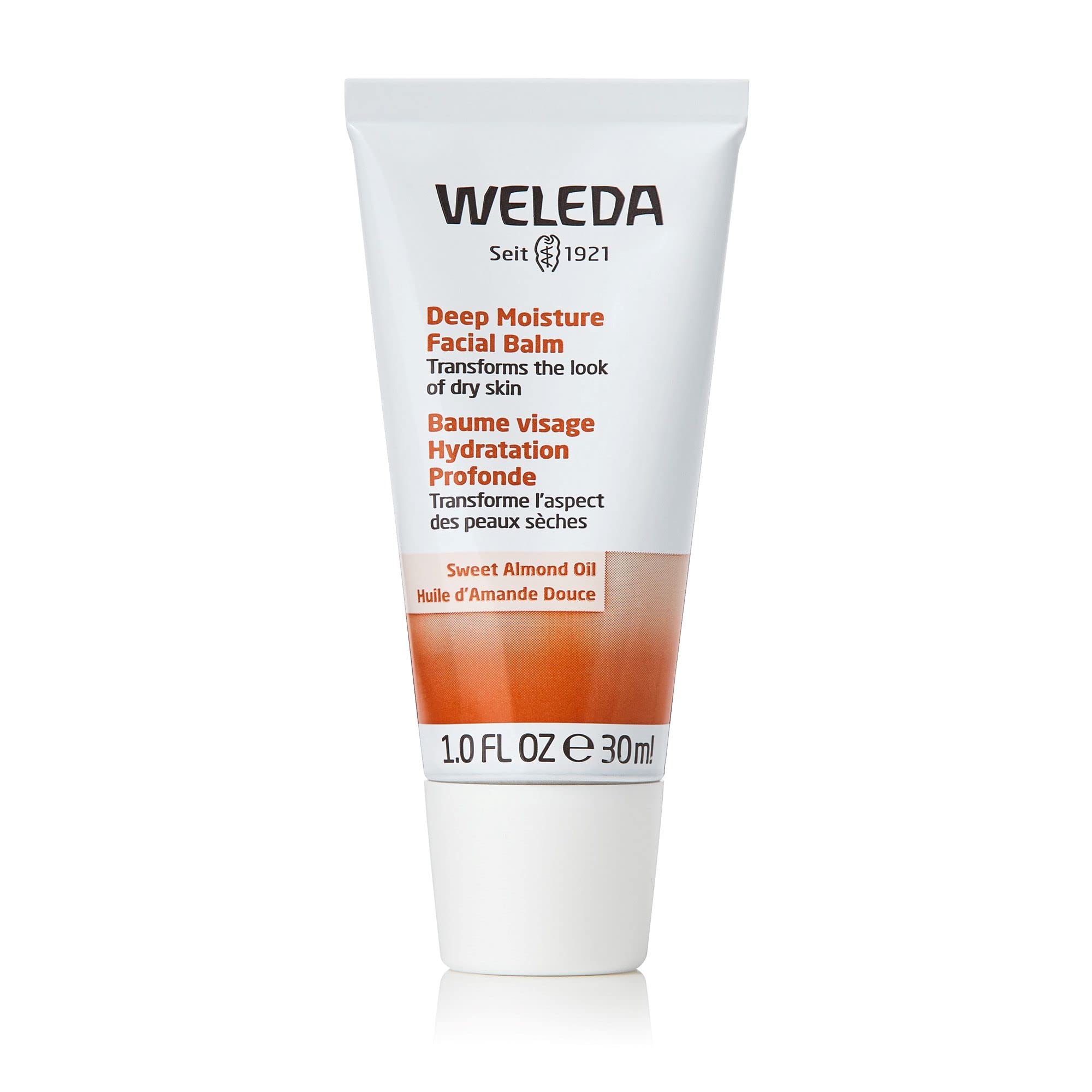 Weleda Deep Moisture Facial Balm, 1 Fl Oz, Plant Rich Moisturizer with Sweet Almond Oil, Facial Balm, Model 8034