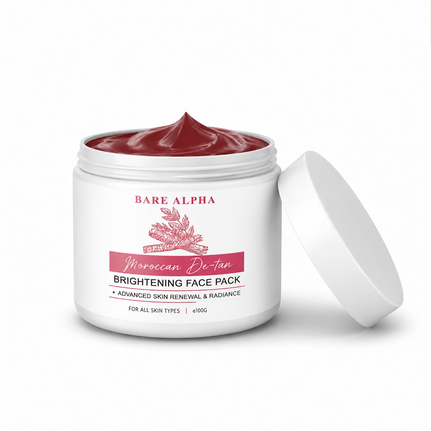 Moroccan Detan Brightening Face Pack For Advanced Skin Renewal & Radiance | Clay Mask For Tan Removal, Skin Brightening, Deep Cl