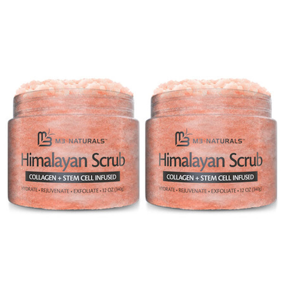 Himalayan Salt Scrub Face Foot & Body Exfoliator Infused with Collagen and Stem Cell Natural Exfoliating Salt Body Scrub for Ton