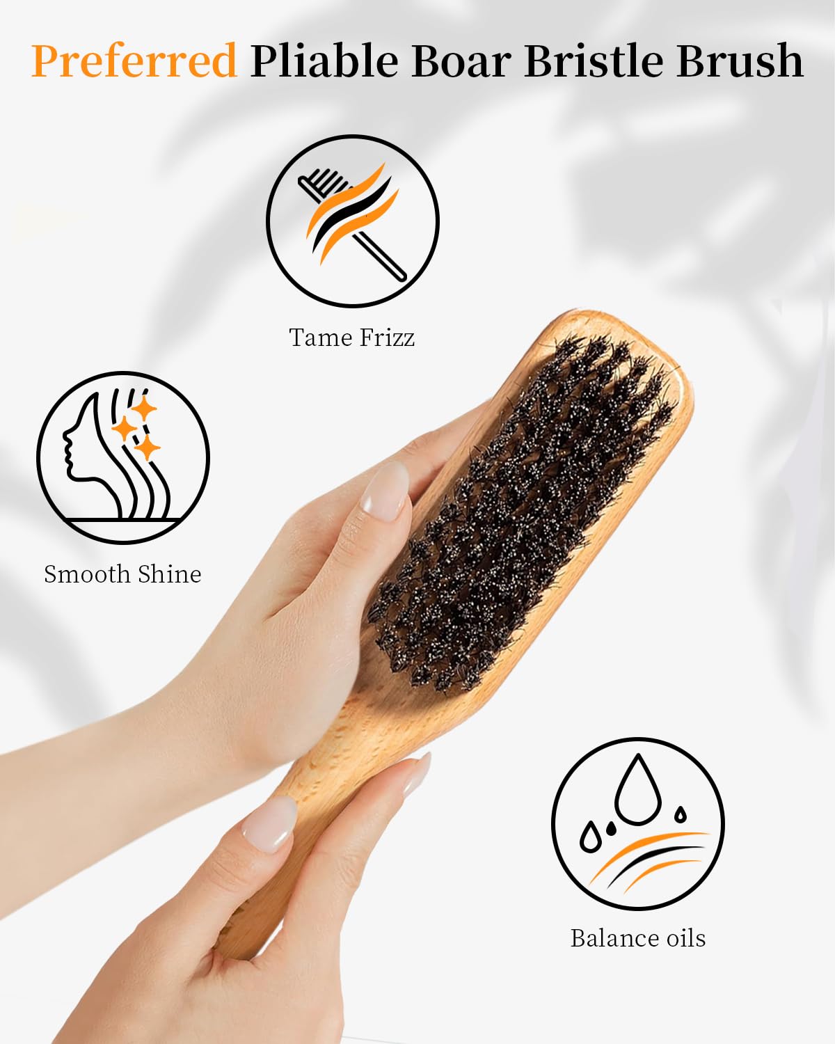 Samnyte Bristle Hair Brush Hair Wax Stick, Warm