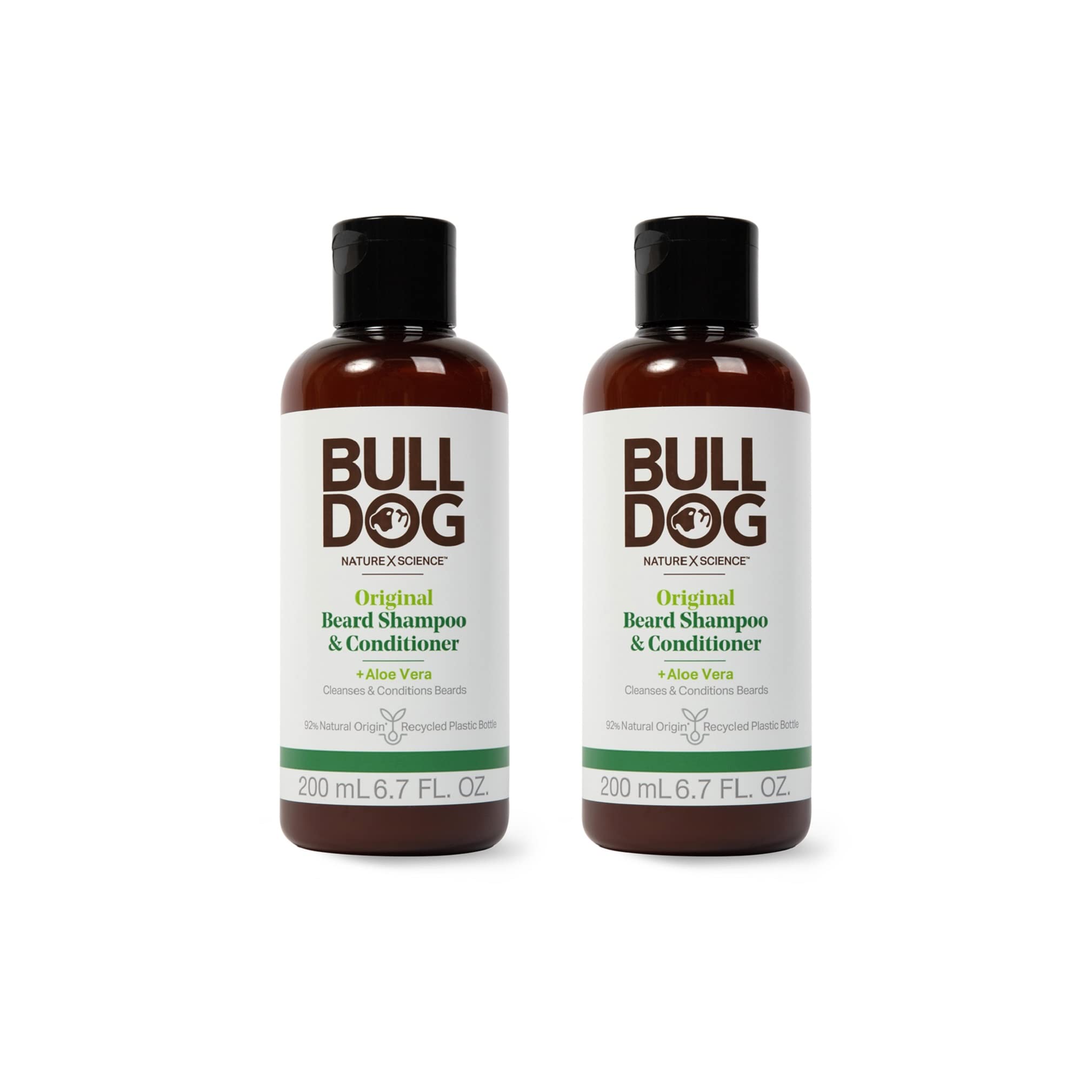 Bulldog Mens Skincare And Grooming For Men Original Beard Shampoo And Conditioner, 6.7 Ounce, Pack Of 2