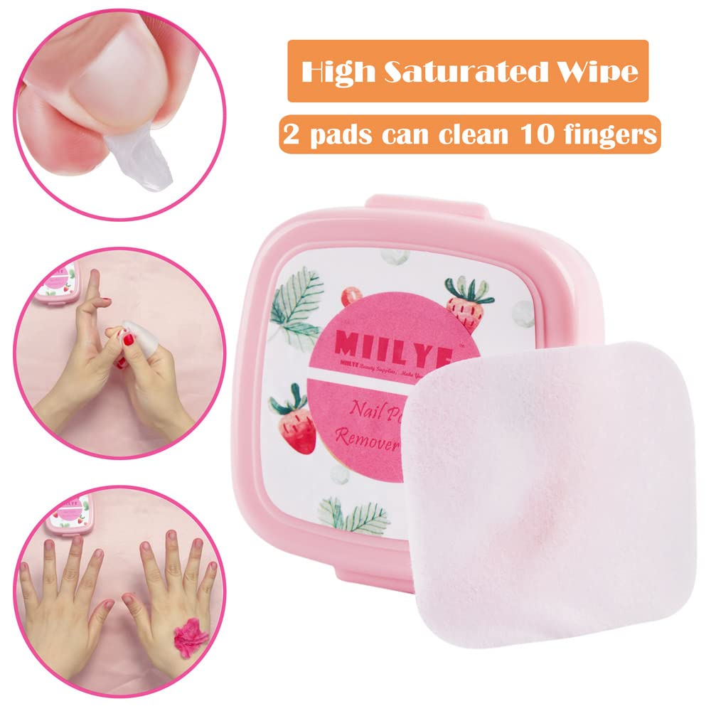 80Pcs Nail Polish Remover Pads In Box, Easy To Carry | Instant Removal | Lint Free Nail Polish Wipes For Natural Air-Dried Water