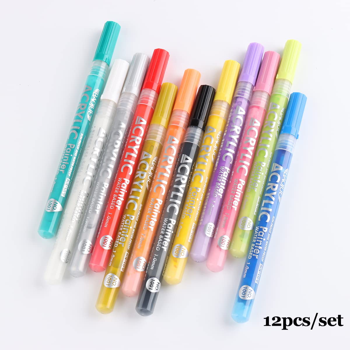 Nail Art Graffiti Pen Set 12Pcs Waterproof Drawing Marker Pen For Nails Neon Enamels Black White Quick Dry Nail Art Painting Pen