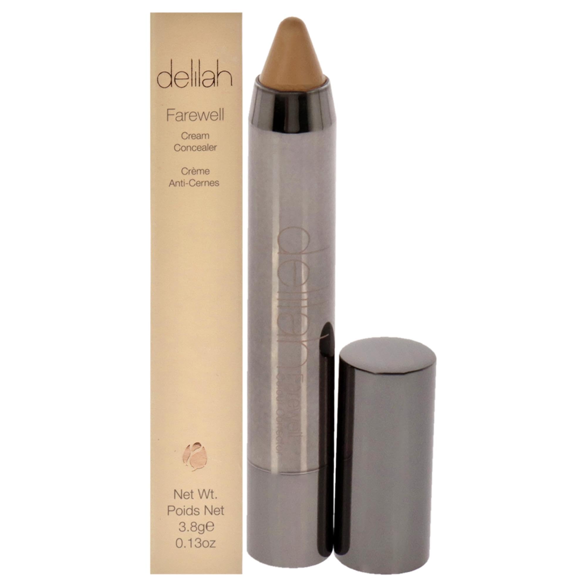 Delilah - Farewell Cream Concealer, Honey, Full Coverage, Hyaluronic Filling, Moisturizing, Creamy, Smoother, Softer, Color Corr