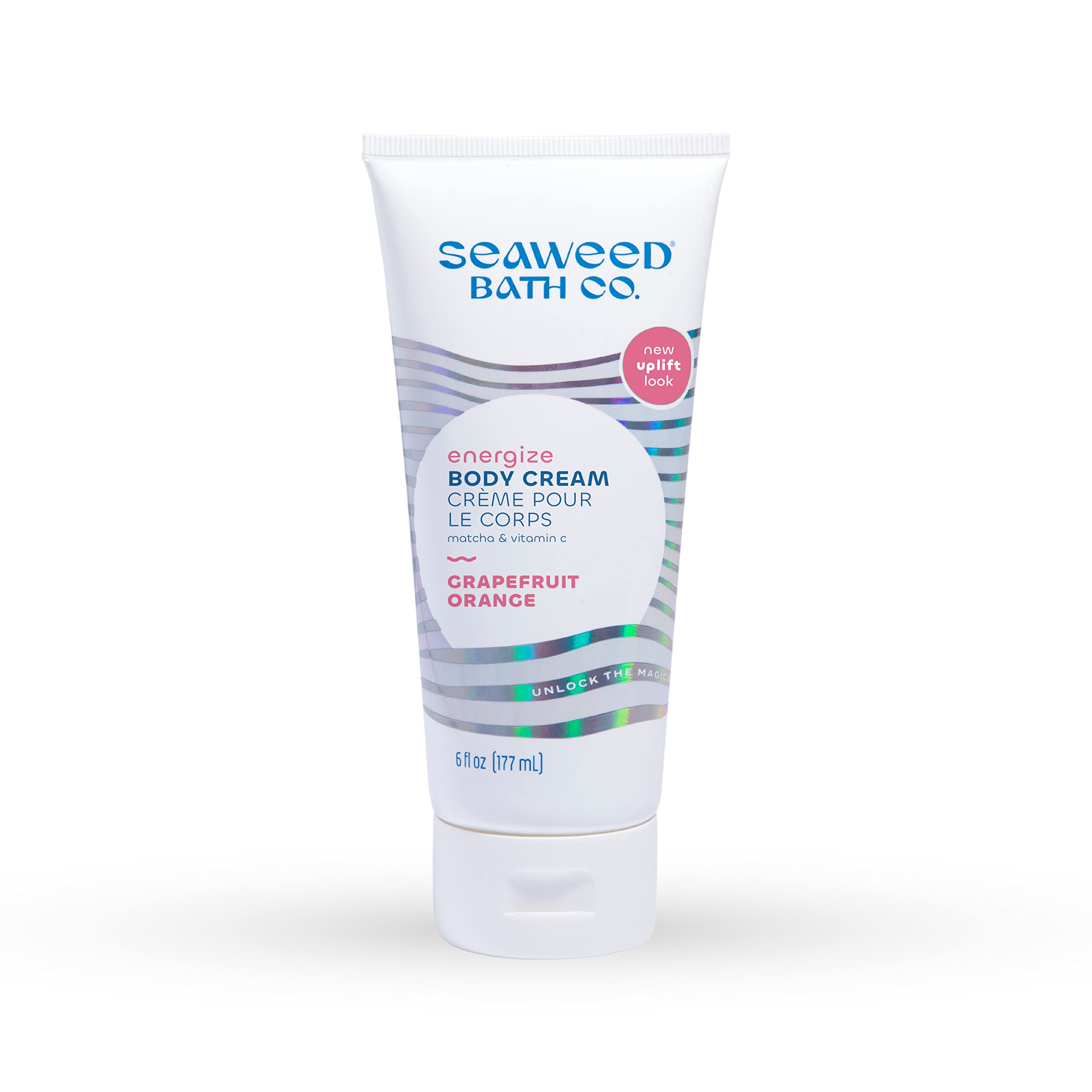 Seaweed Bath Co. Energize Body Cream - Grapefruit Orange | Hand and Body Lotion with Vitamin C, Hyaluronic Acid and Shea Butter 