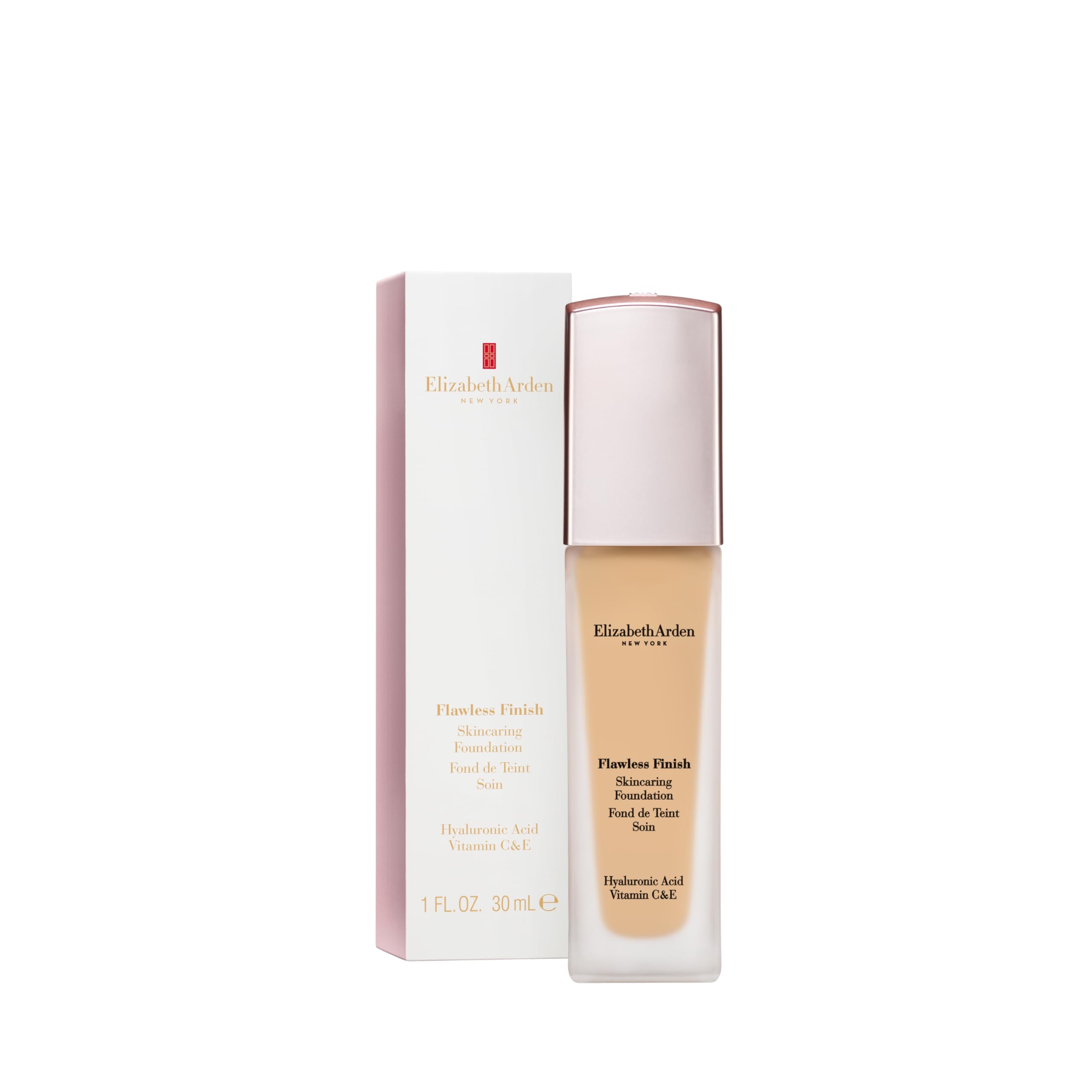 Elizabeth Arden Flawless Finish Skincaring Foundation with Hyaluronic Acid, Vitamin C & E, 240N (Light to medium skin with warm