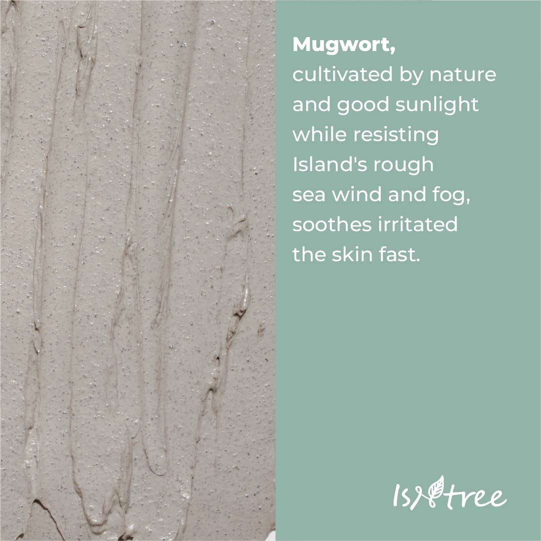 Isntree Mugwort Calming Clay Mask 100Ml, 3.38 Fl.Oz | Sebum Control | Pore Tightening | Exfoliates Rough Skin | Blackheads Care