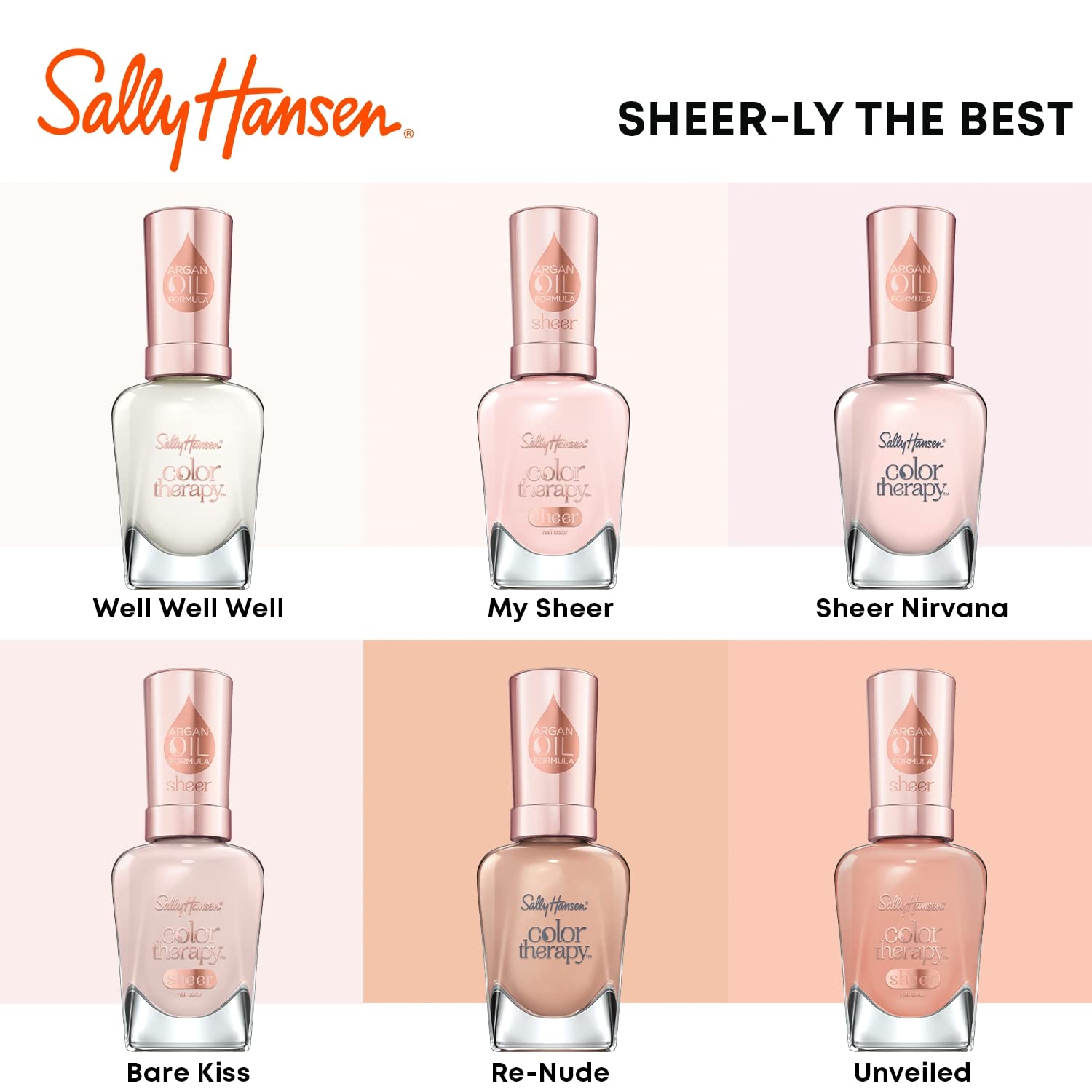 Sally Hansen Color Therapy Lacquer Nail Polish, Bare Kiss, 0.5 Fl. Oz.