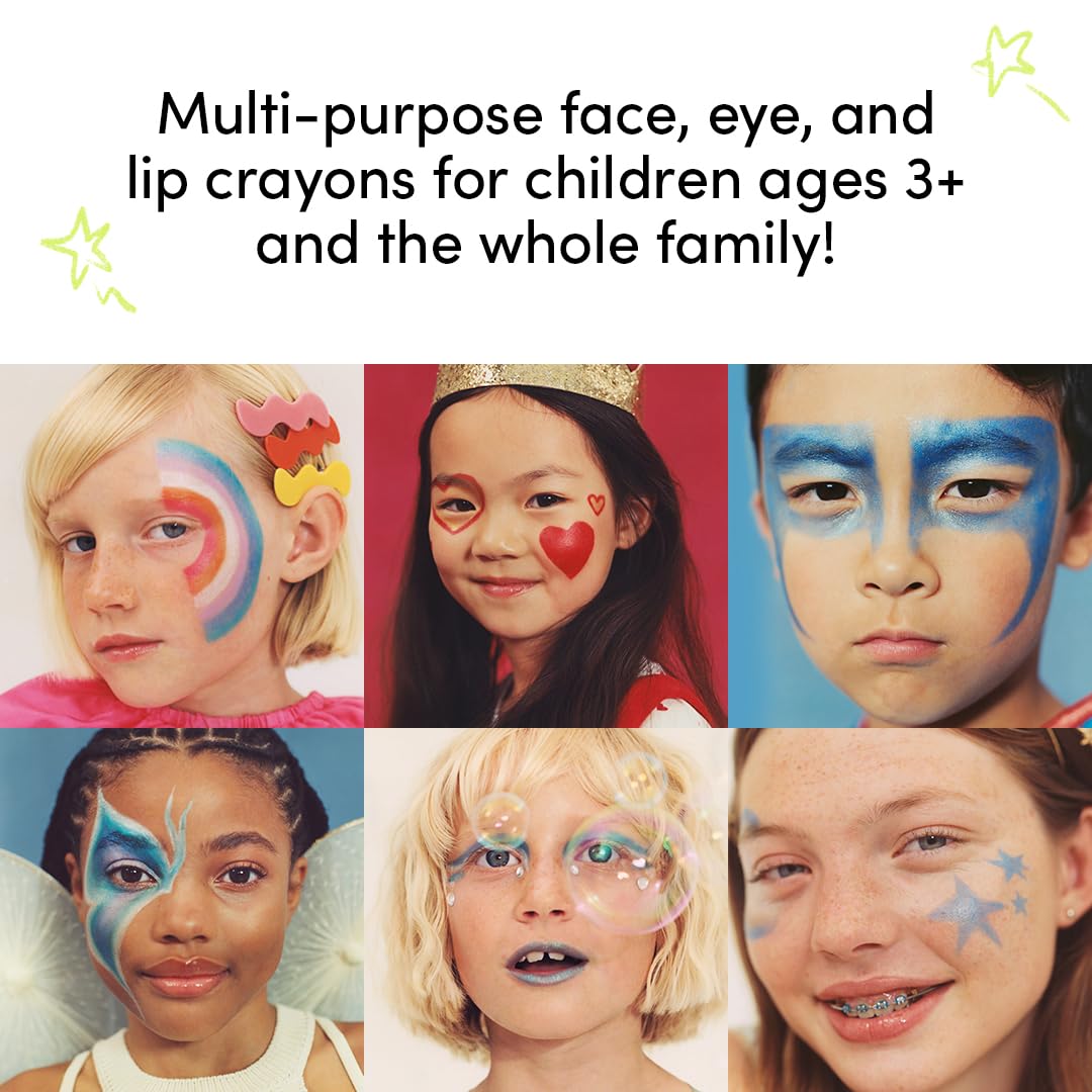 Evereden Kids Fantasy Face Crayon: Electric Rose - Non Toxic Kids Makeup & Multi-Purpose Face, Eye, & Lip Crayon - Clean Makeup