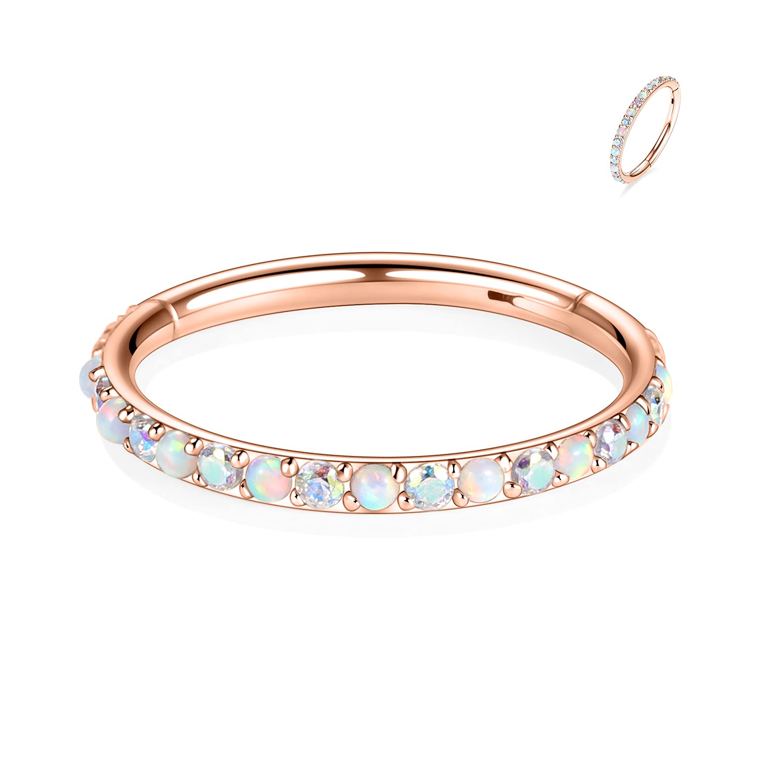 16g Cartilage Hoop Earring - Nose Ring, Tragus, Daith, Helix, Forward Helix, Rook, Snug Piercing Jewelry - 6mm Rose Gold