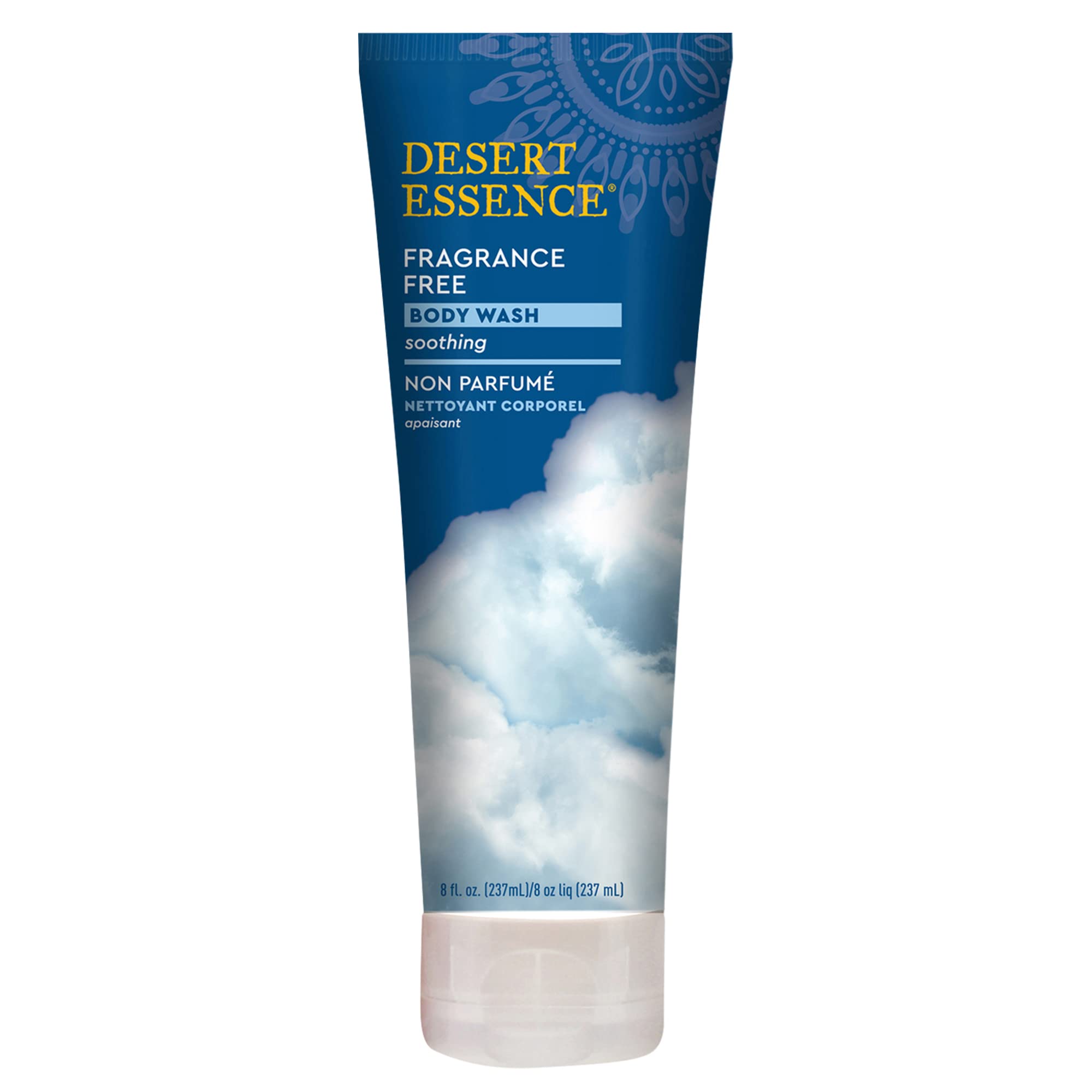 Desert Essence Fragrance Free Body Wash Sensitive Skin-Friendly Plant-Based Cleanser with Organic Aloe, Green Tea & Jojoba Oil -