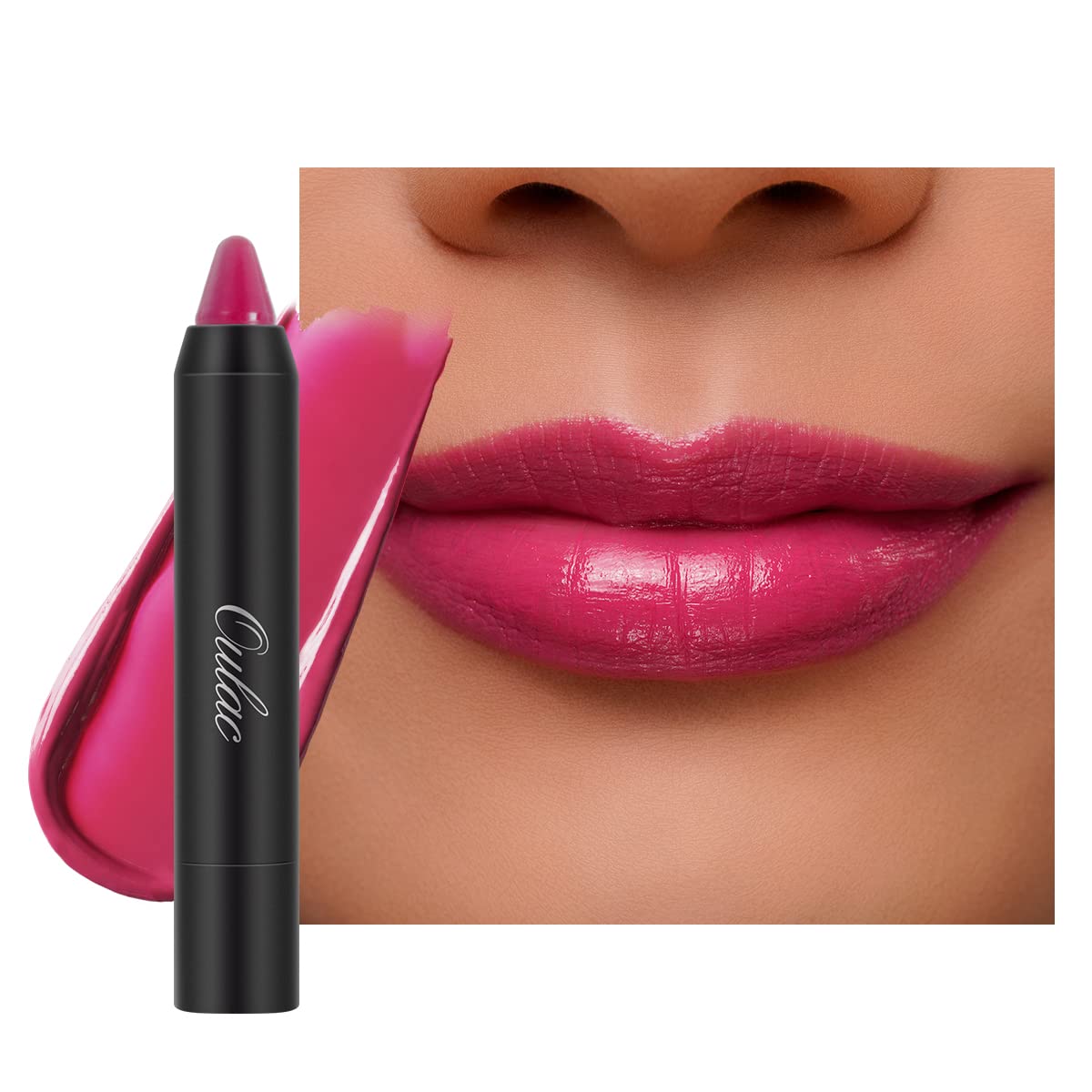 Oulac Moisturising Lipstick  Hydrating Tinted Lip Balm For Dry Lips, Purple Crayon & Blush  Colour And Cheeks Makeup | 2.48G, 