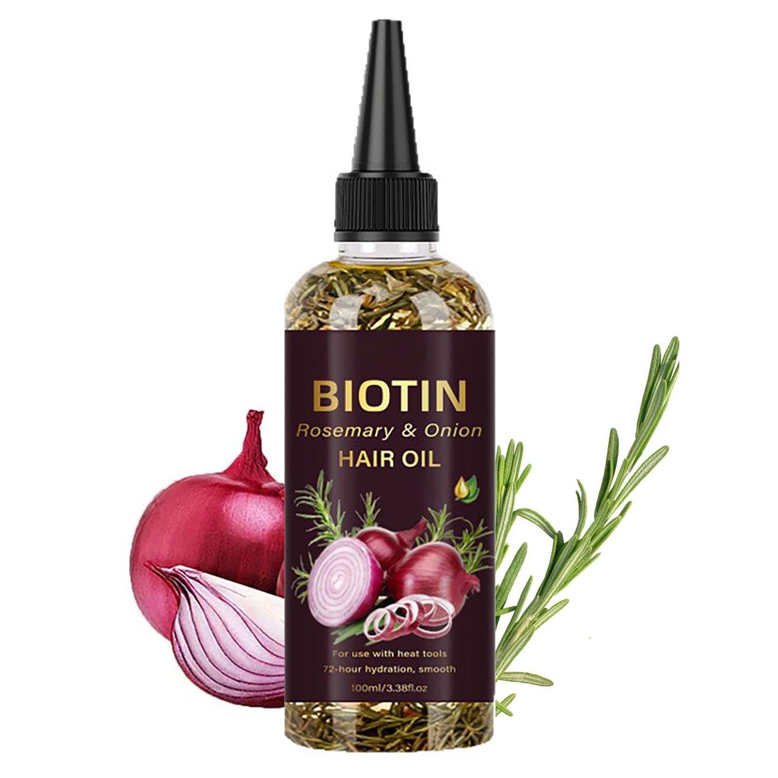 Yniquet Onion Hair Oil with Biotin & Rosemary, Onion Hair Growth Oil for Scalp & Hair Care, Hydrating Hair Serum for Smooth Thin