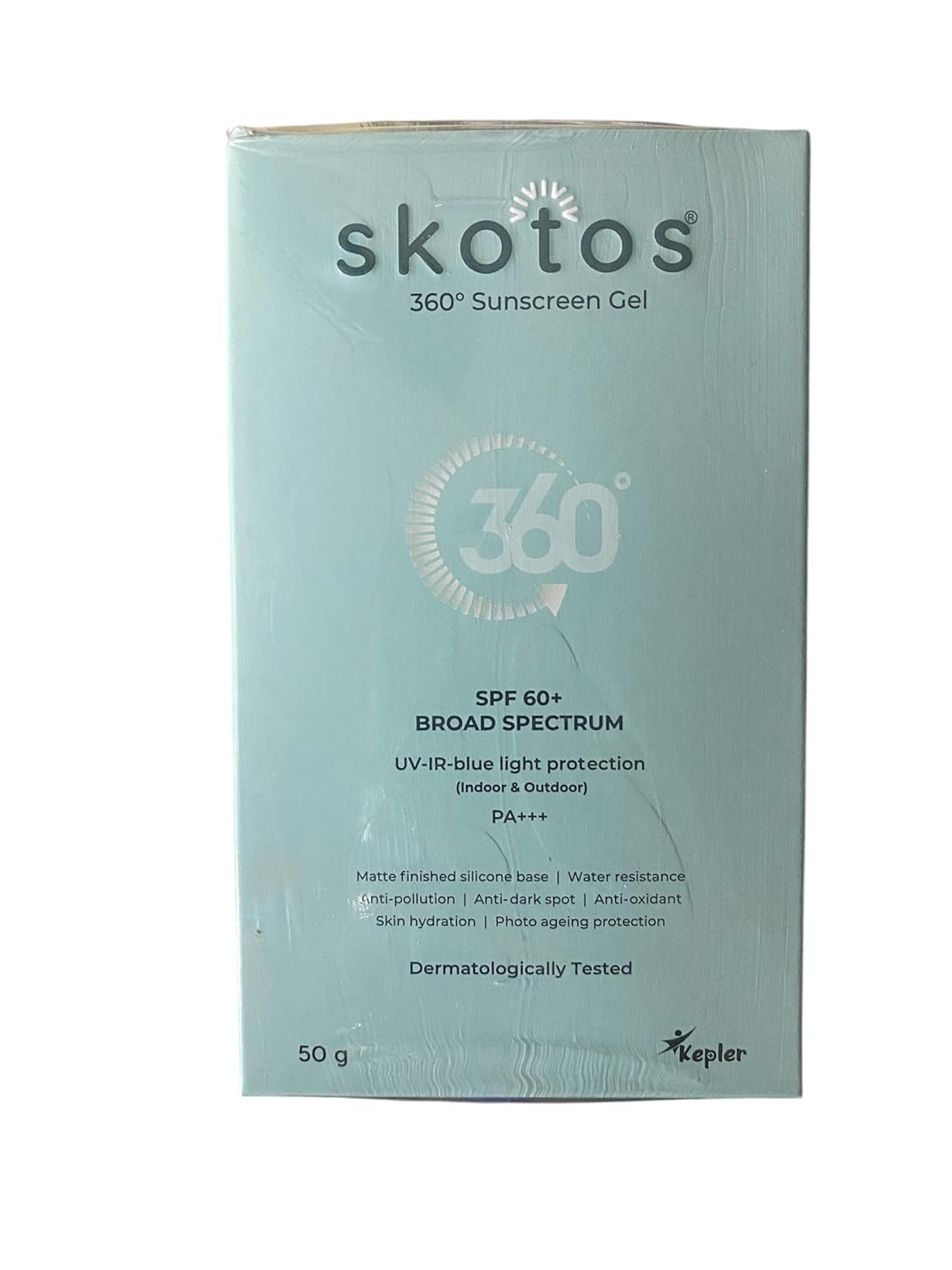Skotos 360 Sunscreen Gel SPF 60  Broad Spectrum PA+++ UVA/UVB Protection  OilFree, Matte Finish  50gm