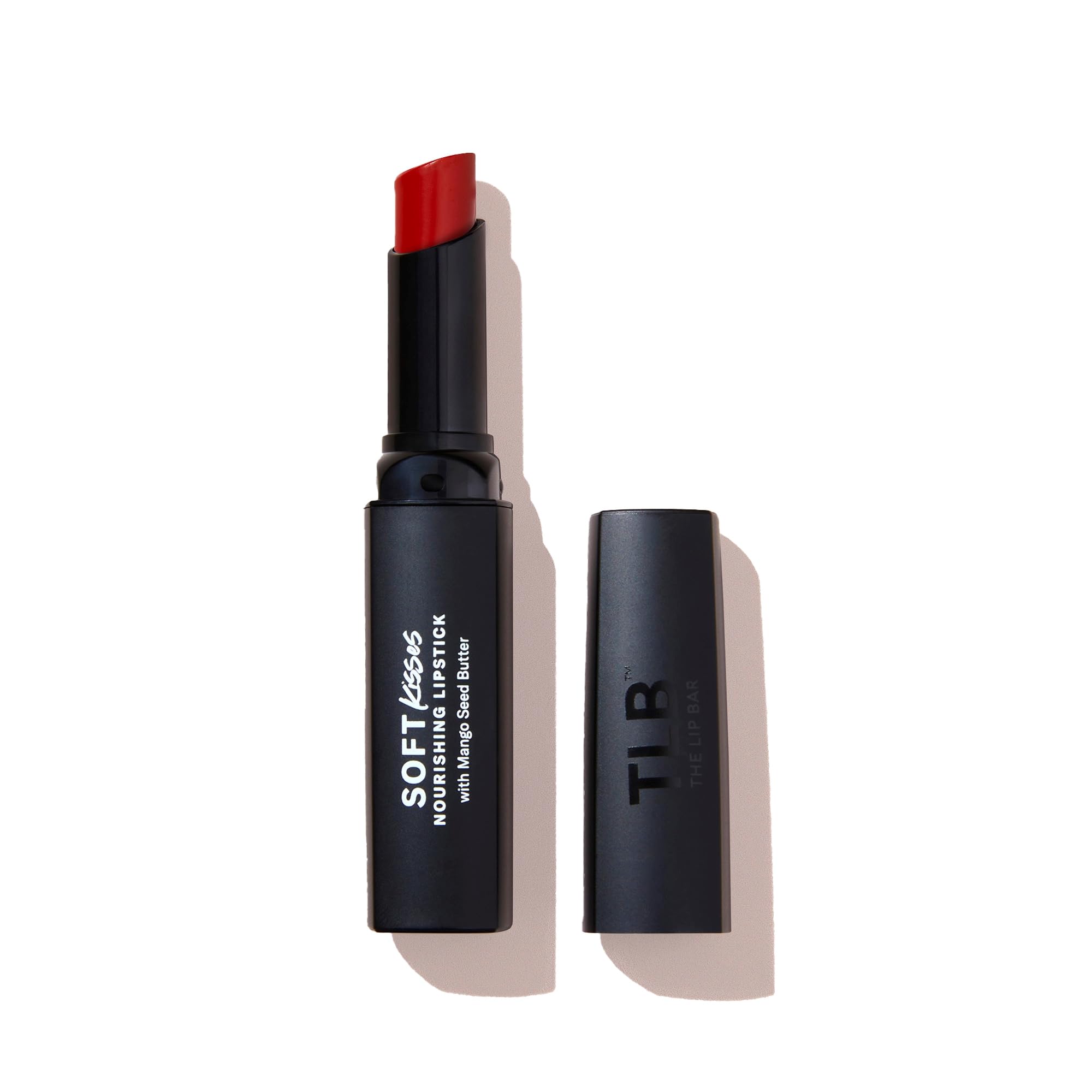 The Lip Bar Soft Kisses Nourishing Vegan Lipstick, with Moisturizing Mango Seed Butter, Satin Finish, Savvy  Red