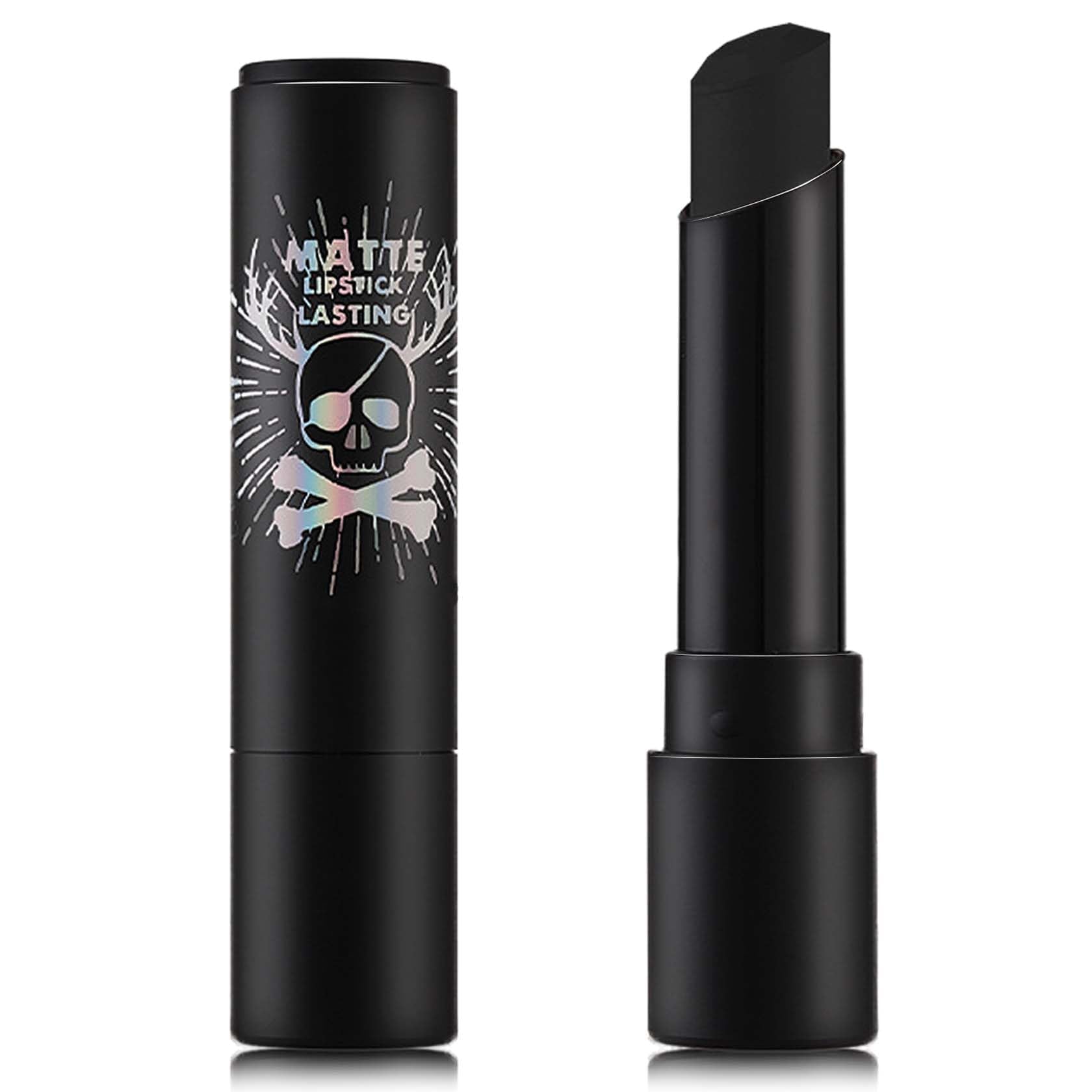 Fusang Black Face Body Paint Stick,High Pigmented Eye Black Stick Long Lasting Black Matte Lipstick Waterproof Body Paint Stick