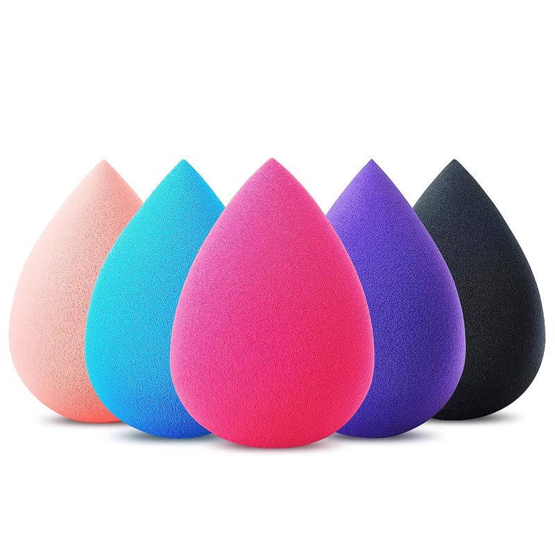 Fameza_5 Pcs Beauty Makeup Sponge Set Of 5  Non Latex, Soft, MultiColored Foundation Blending Sponges For Cream, Powder And Li