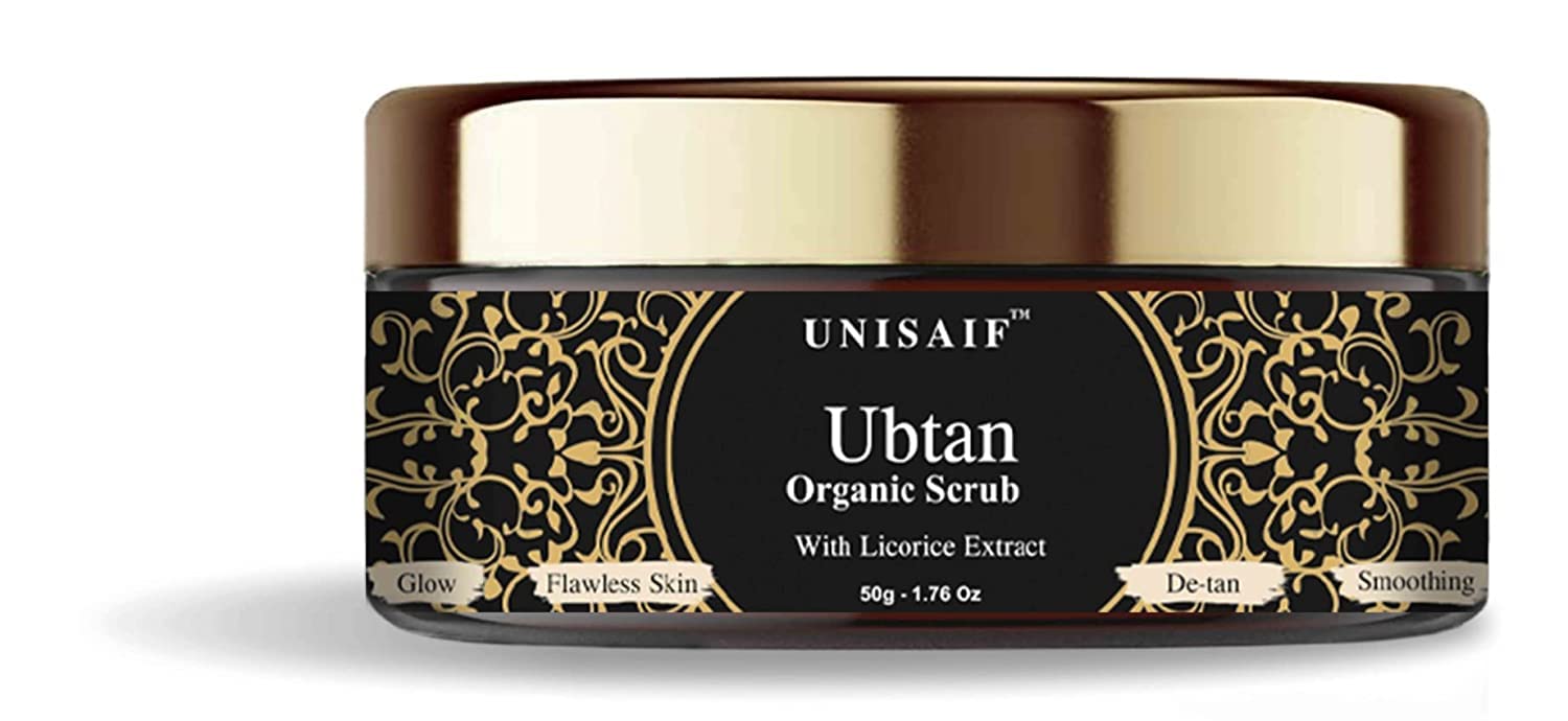 Unisaif Ubtan Organic Face Scrub - Exfoliating Body Scrub with Licorice Extract | Facial Scrub | Turmeric Scrub Promotes Vibrant