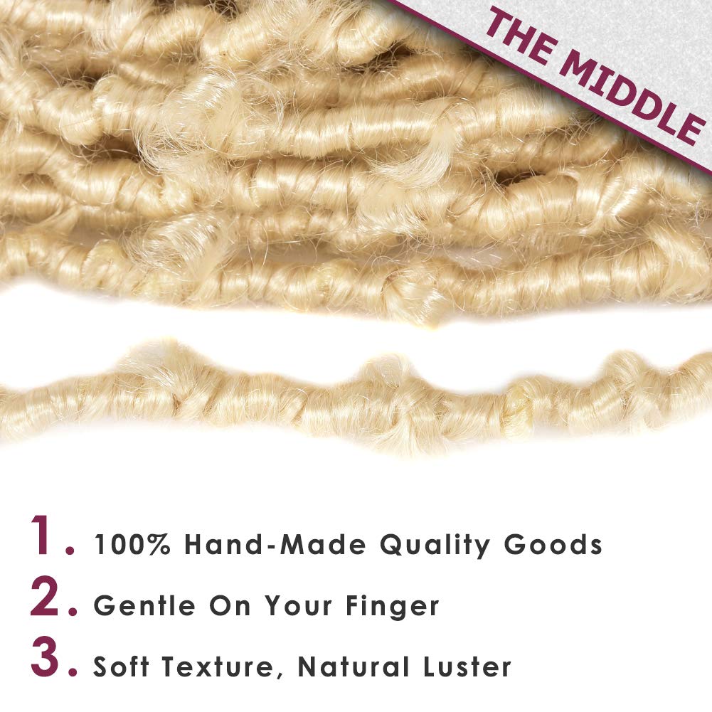 Niseyo 10 Inch Soft Butterfly Locs Crochet Hair 6 Packs Handmade Pre Looped Distressed Faux Locs Crochet Butterfly Braids (613#)