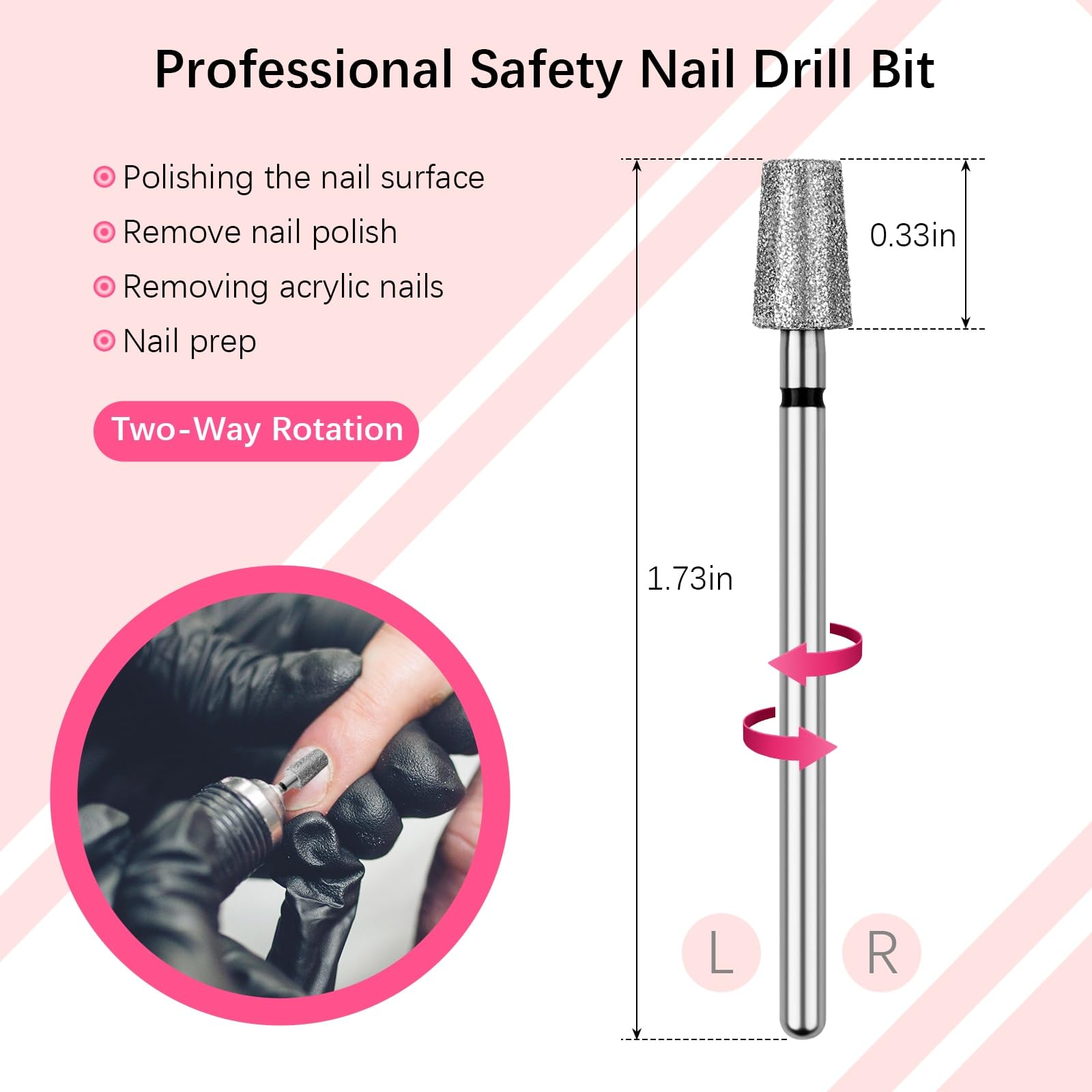 Rolybag Cuticle Nail Drill Bits Tapered Barrel Cuticle Drill Bit For Nail Diamond Drill Bits 3/32    Professional Safety Cuticle