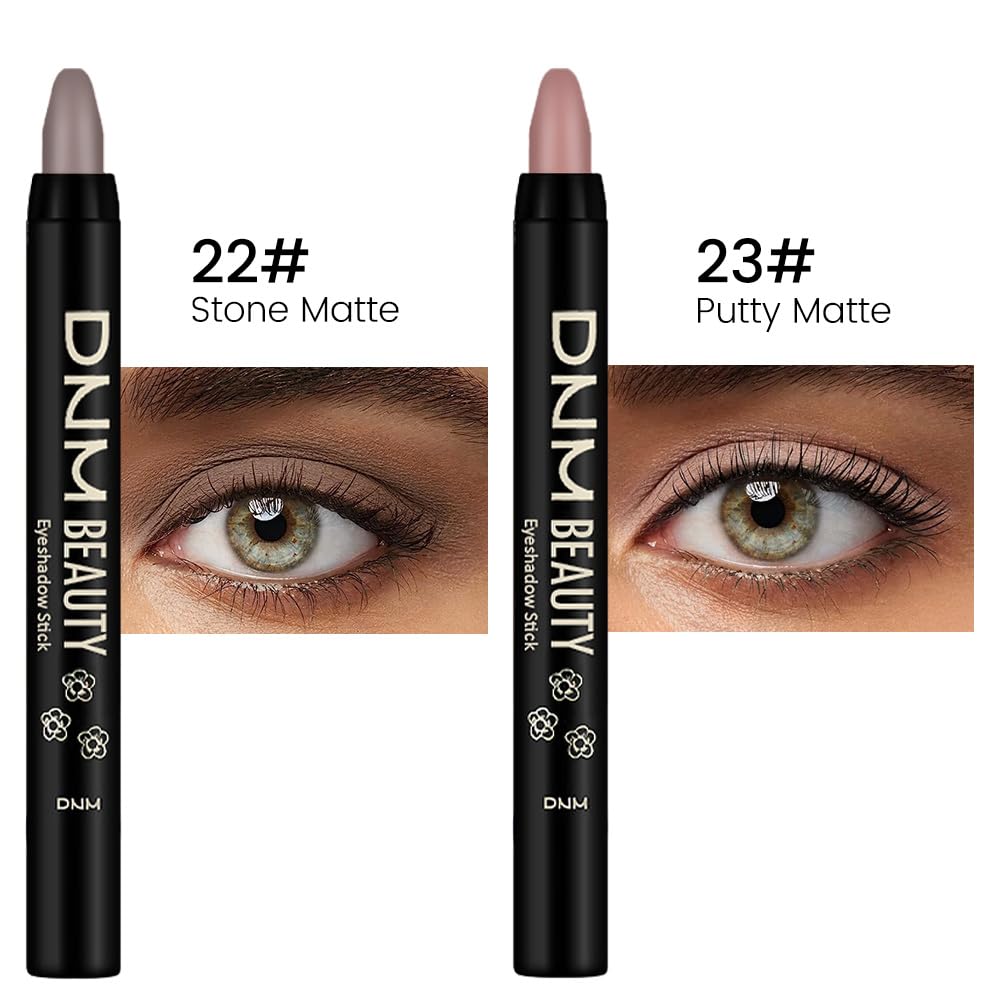 Kaely 2Pcs Cream Eyeshadow Sticks Set For Eyes Waterproof,Stone Matte & Putty Matte Eye Shadow Stick Pencil Pen Bulk Sombras En