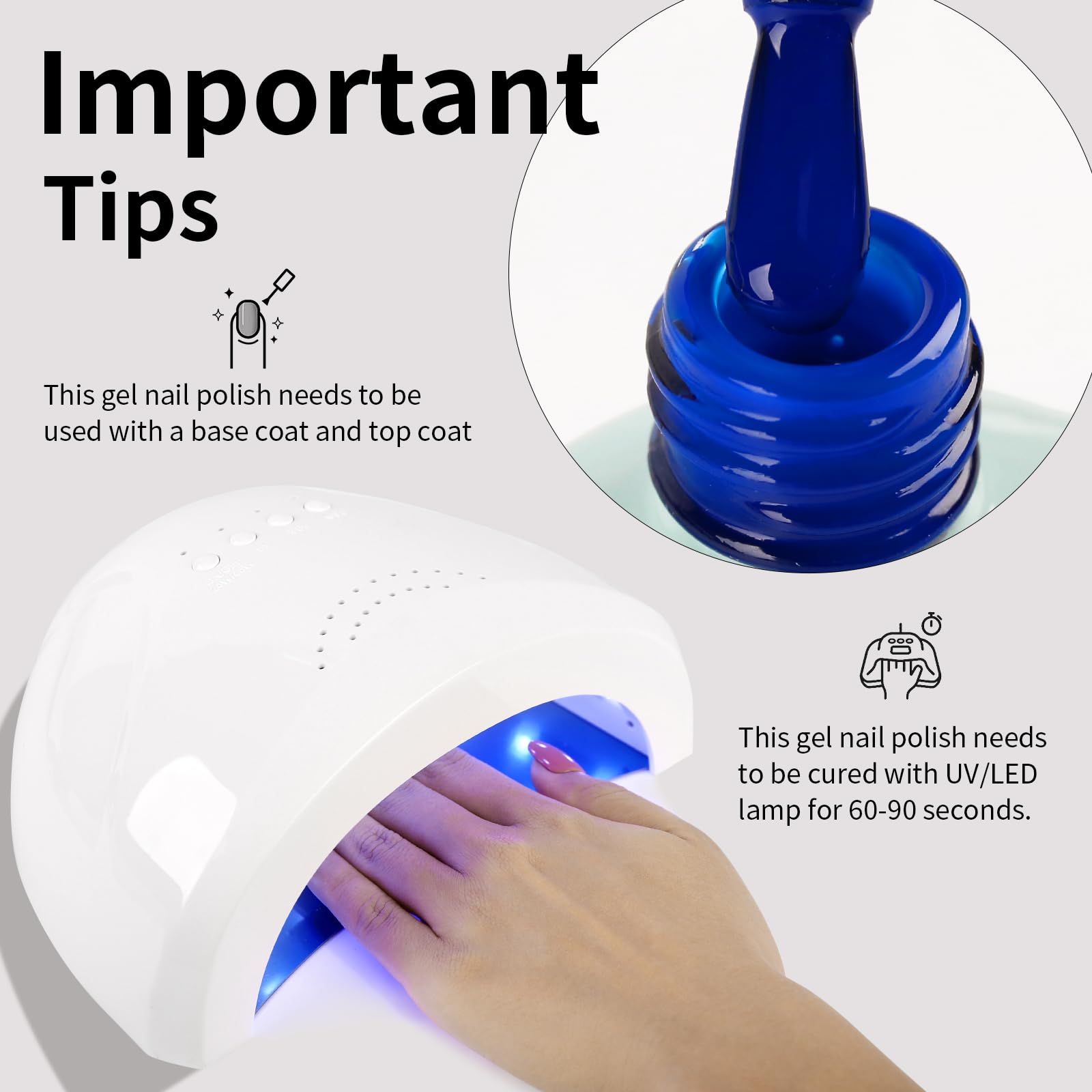 Firedeep Electric Blue Gel Nail Polish, 0.54 Fl Oz Large Bottle Uv/Led Soak Off Royal Blue Gel Polish For Spring And Summer Part
