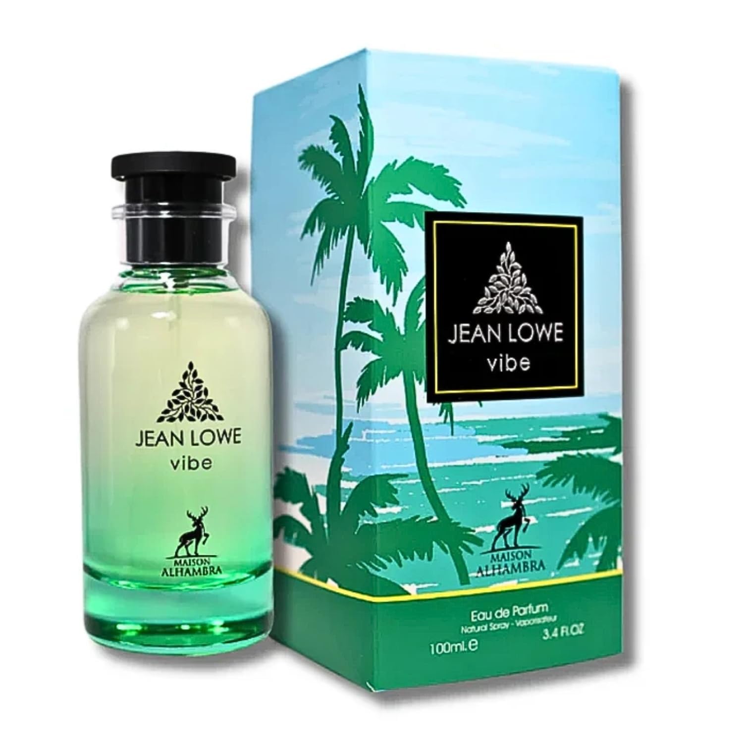 Maison Alhambra Jean Lowe Vibe - Citrus, Fruity, Aromatic, Woody - Eau de Parfum Spray for Unisex, 3.4 Ounce / 100 ml