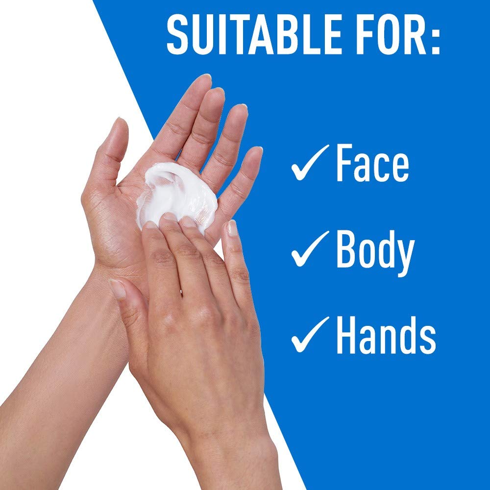 CeraVe Moisturizing Cream Combo Pack - 16 oz with Pump + 1 oz Hydrating Facial Cleanser Trial Size - White