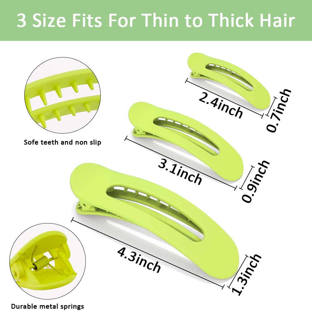 Large Duck Billed Hair Clips, Ahoney 12 Pack Alligator Clips For Thin & Thick Hair - 3 Sizes Lay Down Banana Clips, Hair Styling