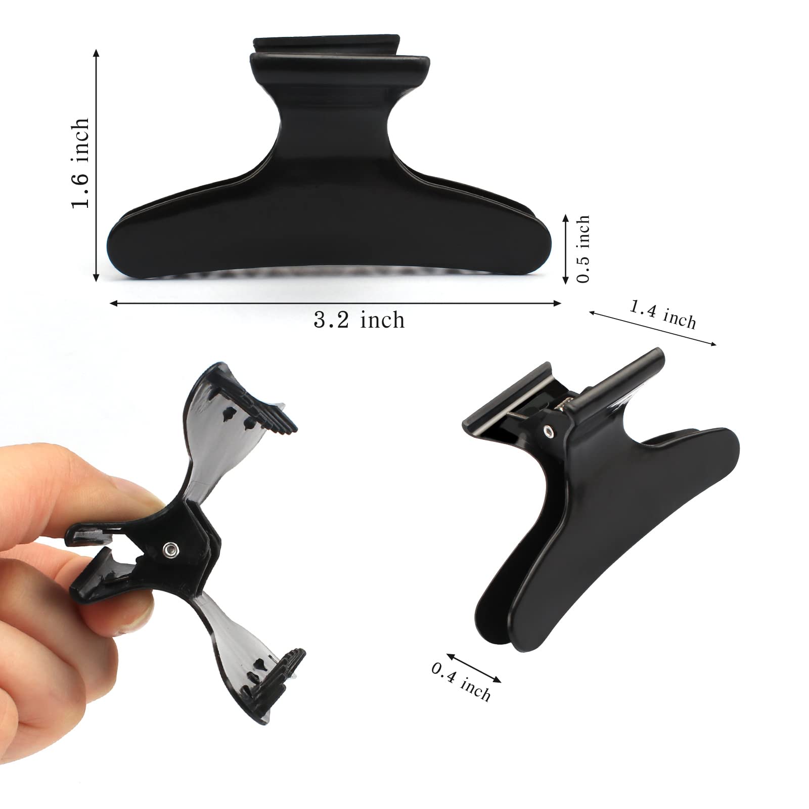 Ondder Butterfly Hair Claws And Pro Salon Clips For Styling, Sectioning, Cutting, Coloring - Hair Accessories For Women, Girls,