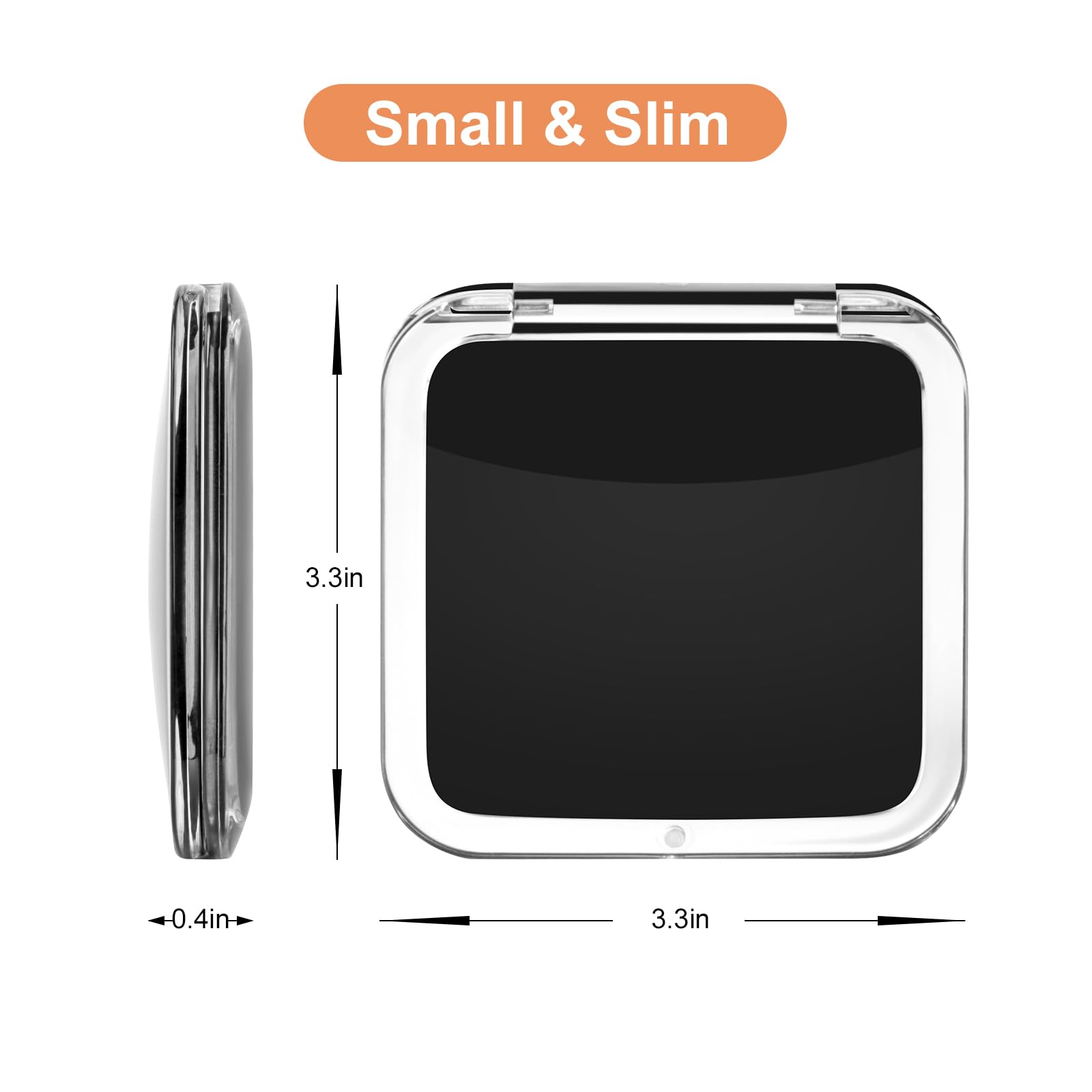 Compact 10X Magnifying Makeup Mirror for Travel, Small Pocket Mirror-Handheld, Foldable & Portable 2-Sided with 10X Magnifying a