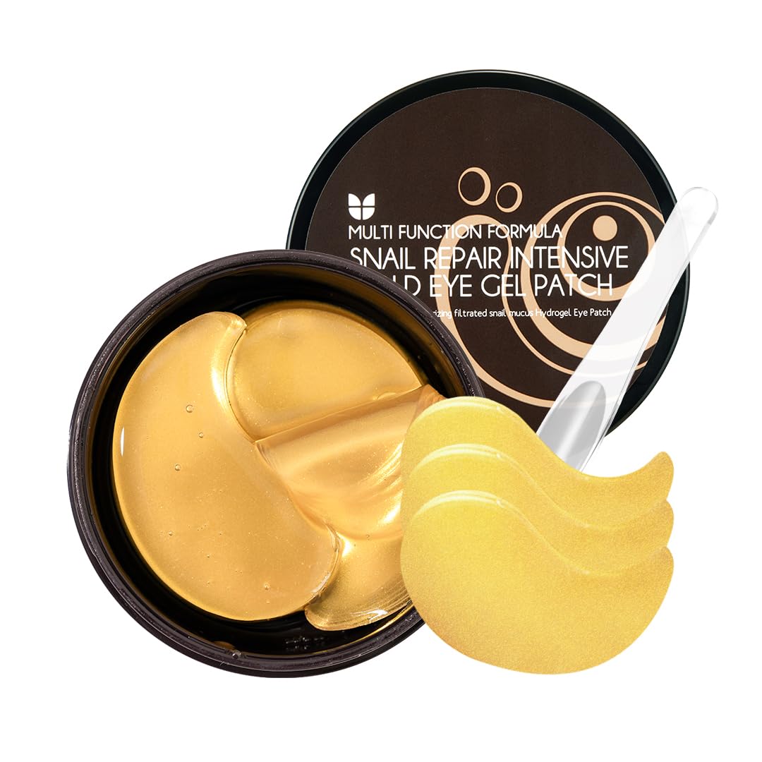 [MIZON] Under Eye Collagen Patches Eye Masks with 24K Gold and Snail, Eye Gel Treatment Masks for Puffy Eyes, Eye Pads for Dark 