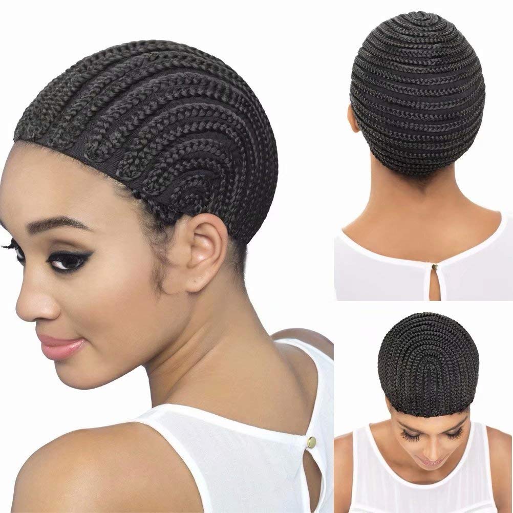 FEEL ME Braided Cap 1Pc Crochet Wig Cap in Cornrow Sew Hair for Making Synthetic Wig or Weave Easier Sew In Crochet Braided Wig 