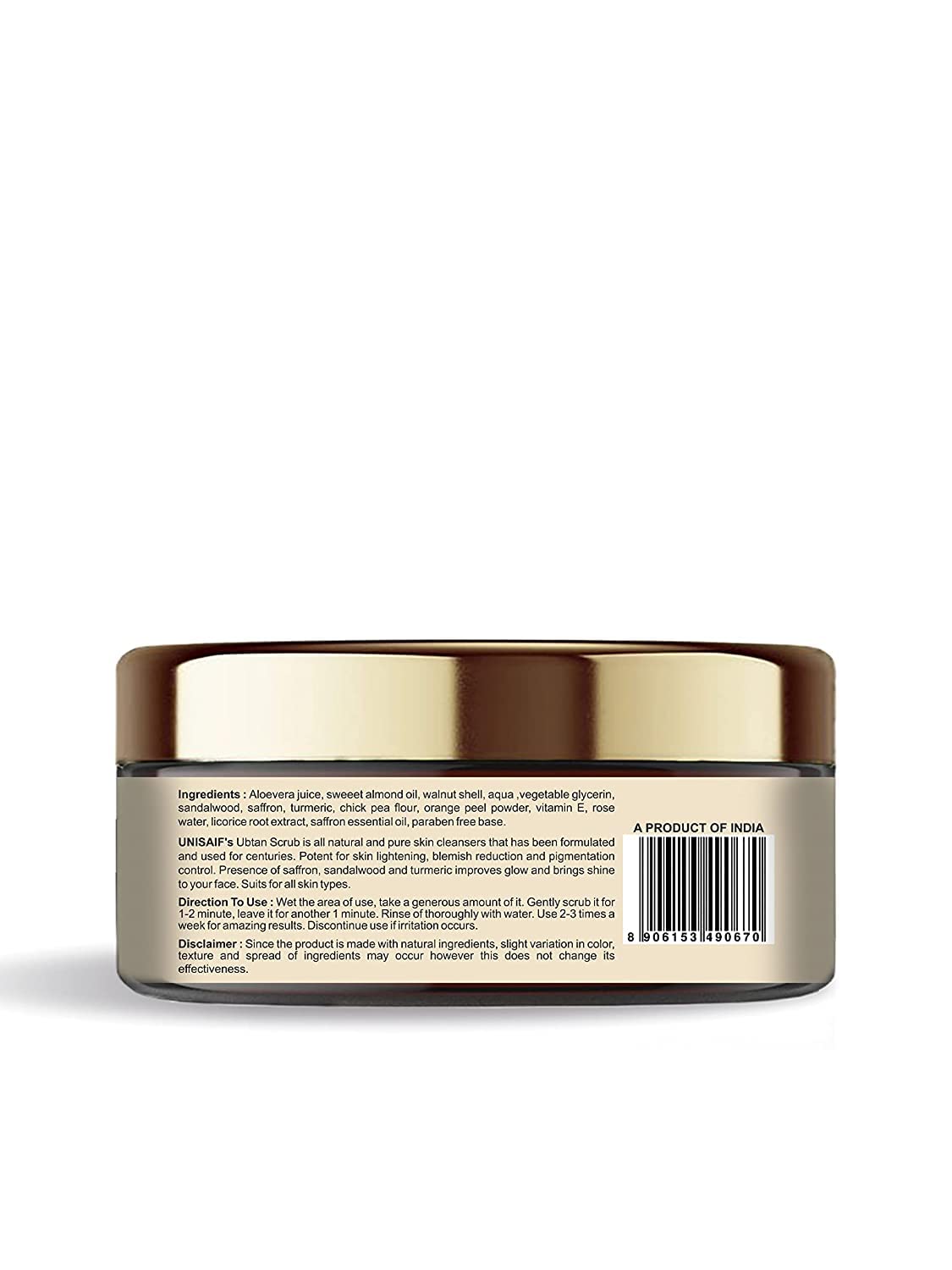 Unisaif Ubtan Organic Face Scrub - Exfoliating Body Scrub with Licorice Extract | Facial Scrub | Turmeric Scrub Promotes Vibrant