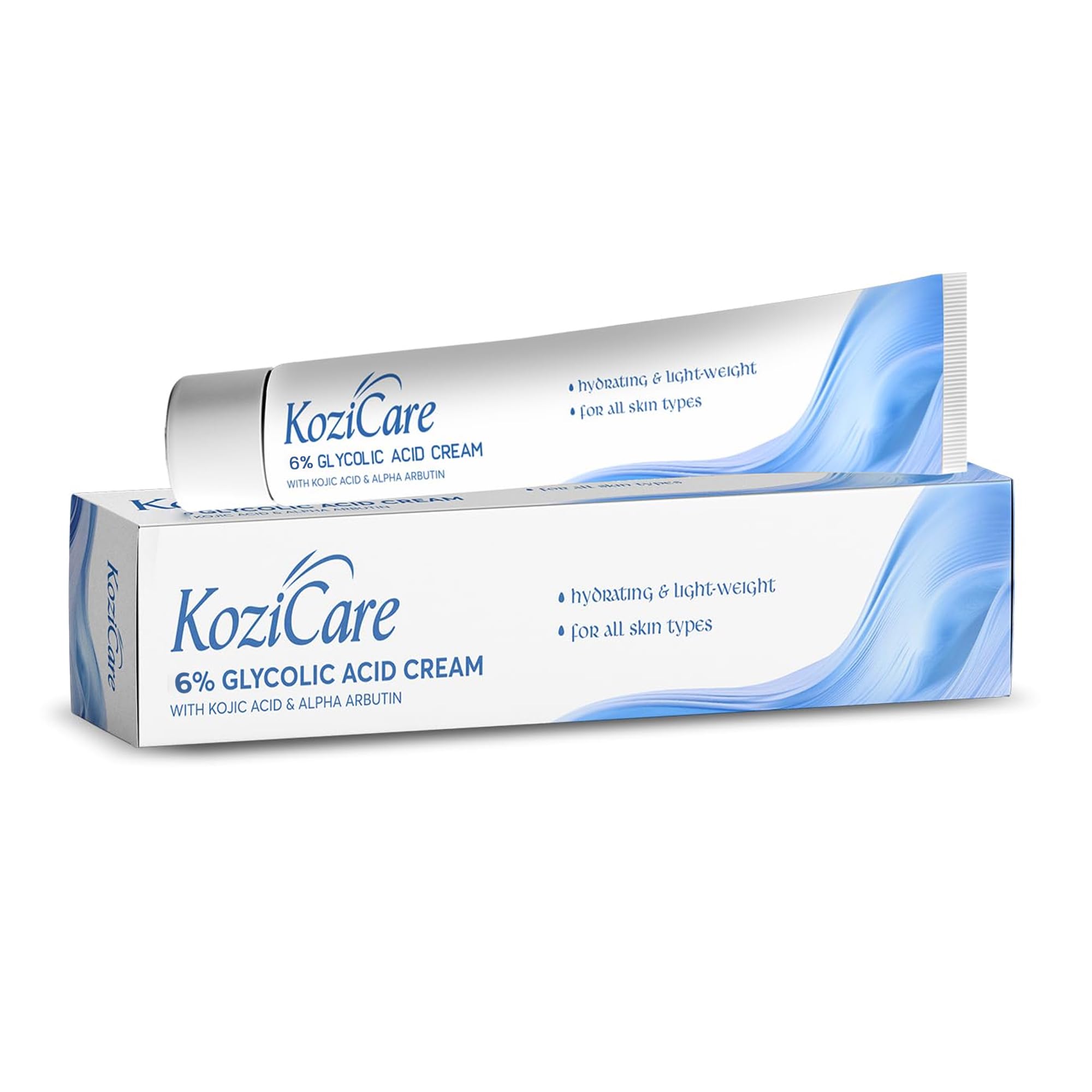 Kozicare Glycolic Acid Face Cream 6% | Anti Wrinkles & AntiAgeing Brightening Cream | Reveal Radiant Skin | Glycolic Acid, Aloe