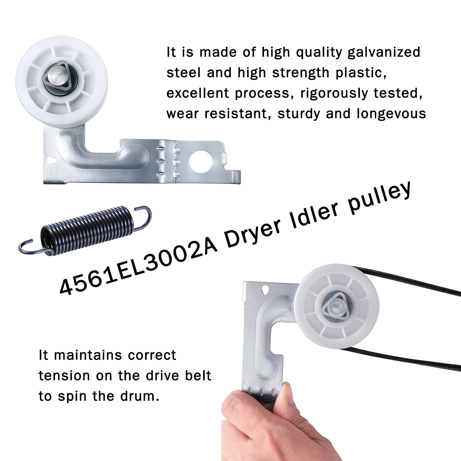 Upgraded Dryer Repair Kit compatible with Lg Kenmore Dryers Includes 4581EL2002c Dryer Drum Roller Assembly 4400EL2001A Dryer Be