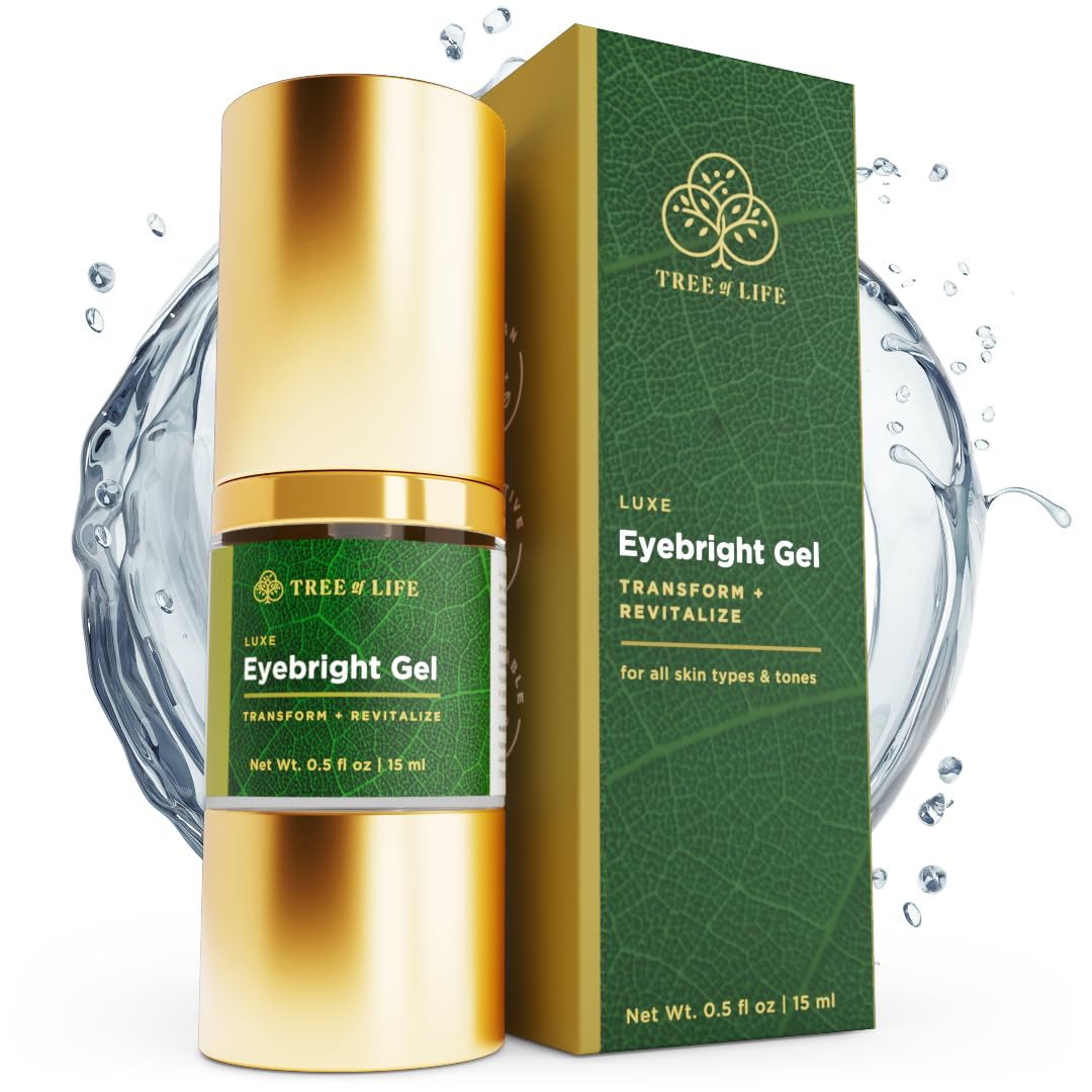 Tree of Life Anti-Aging Eye Treatment Gel Cream to Hydrate Dark Circles and Reduce Puffiness, Bags and Wrinkles, Luxe Eyebright 