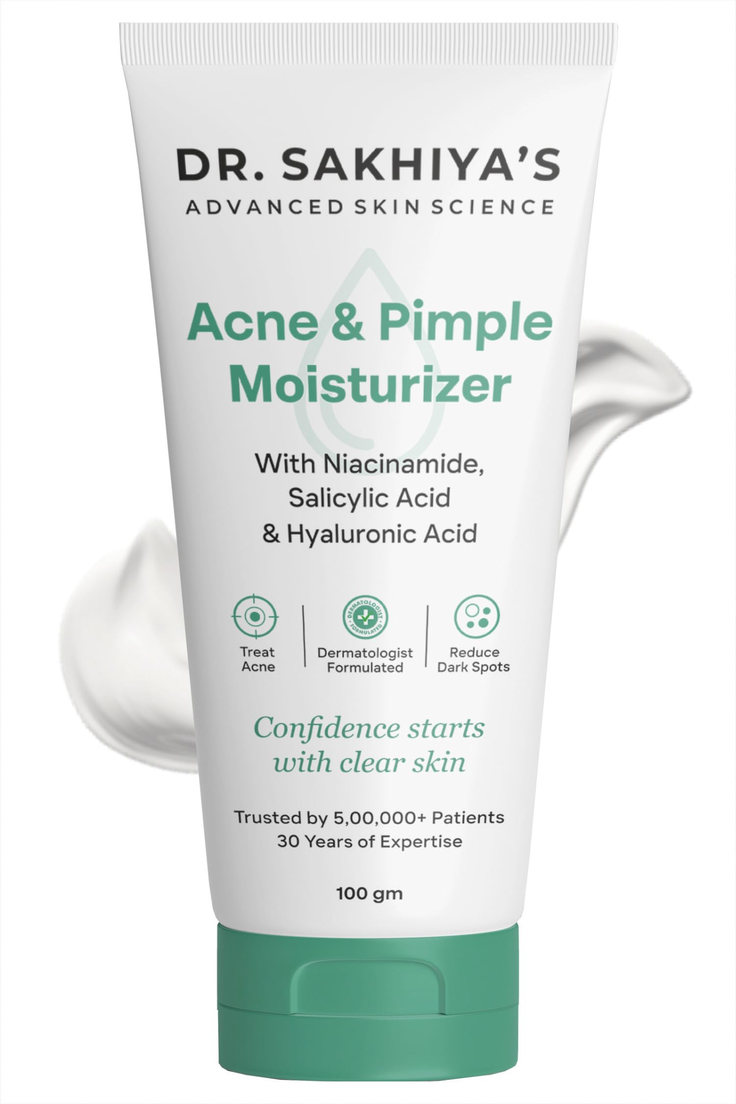 Dr. SakhiyaS Acne & Pimple Moisturizer With Niacinamide, 0.5% Salicylic Acid & Hyaluronic Acid Treats Acne, Fades Dark Spots & 