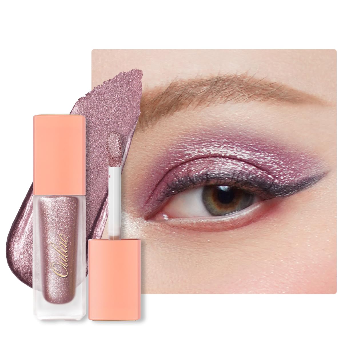 Oulac Liquid Glitter Eyeshadow Liquid Eyeshadow Metallic Eyeshadow Shimmer Eyeshadow Liquid Eyeliner Non-sticky One-Swipe Covera