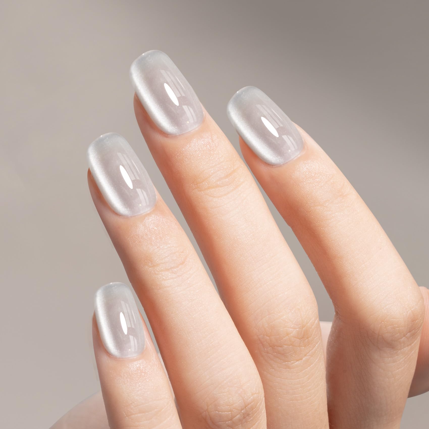 Maychao 15Ml Silk Silver Cat Eye Gel Nail Polish 1Pc Moonlight Silver Gel Polish With Magnet Soak Off Holographic Magnetic Nail