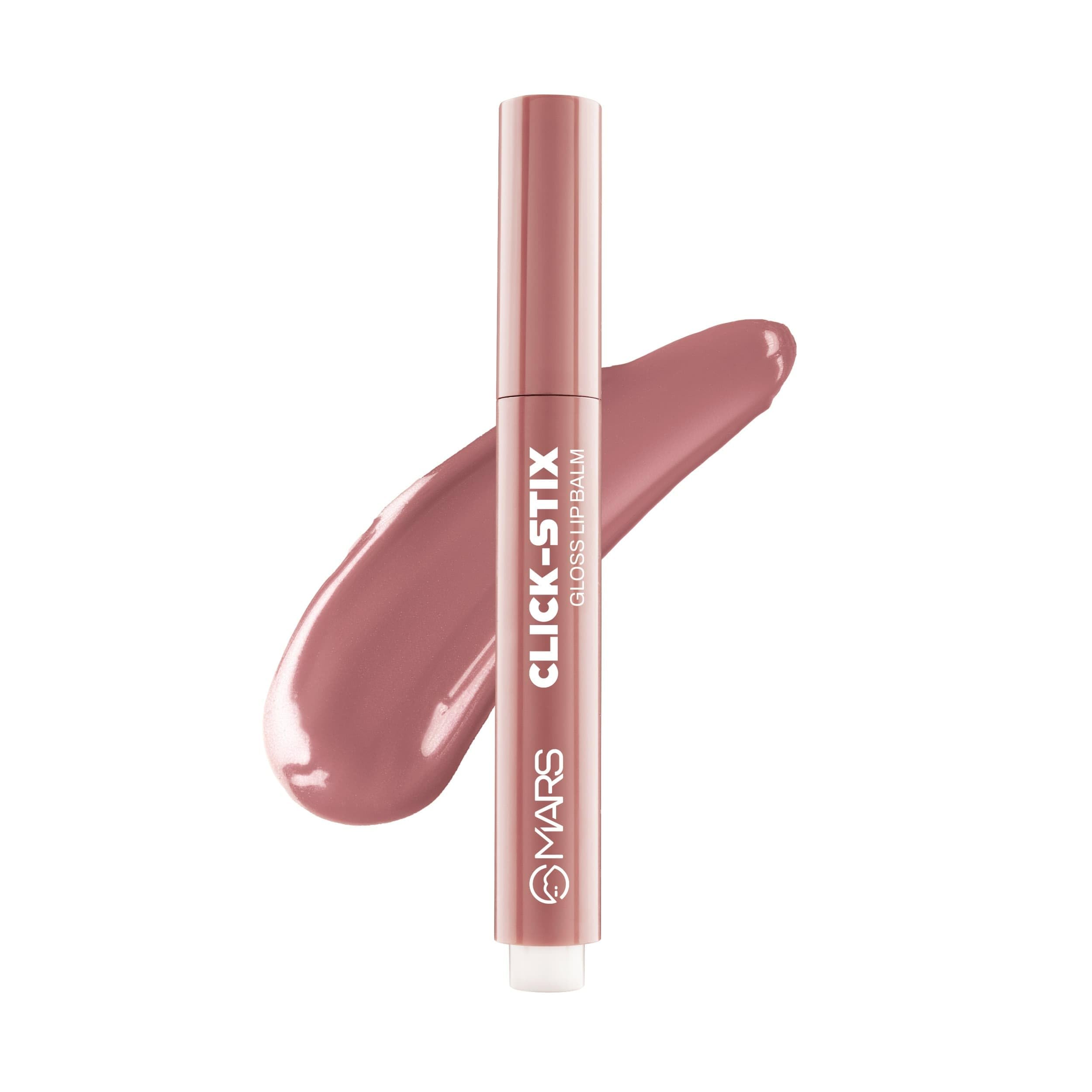 Mars Click Stix Gloss Lip Balm (2.0 Gm) (02Barely Pink) | High Pigmented | UltraGlossy Finish | NonSticky | Hydration | Enric