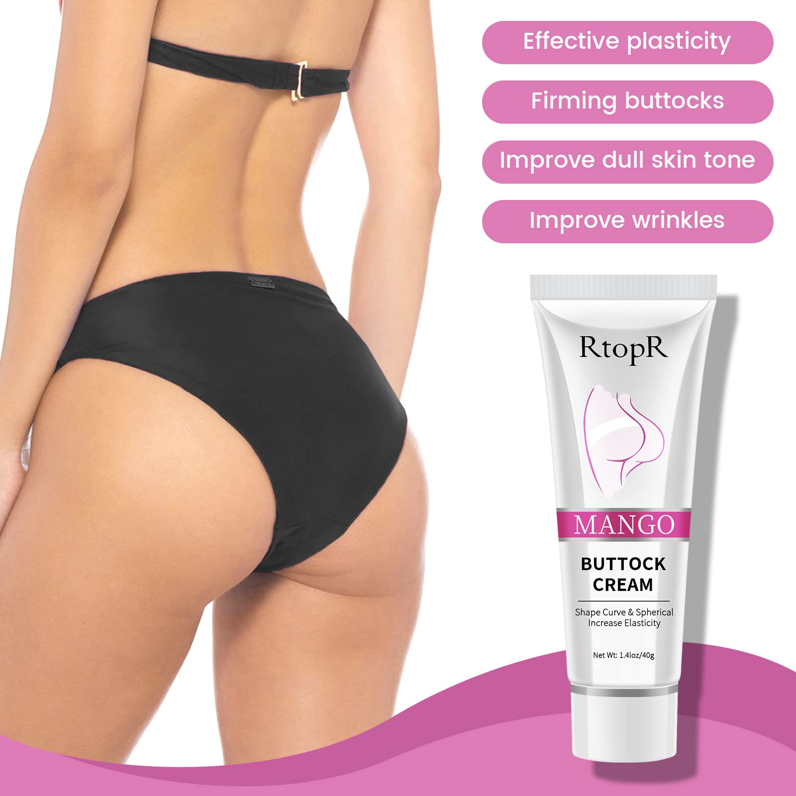 Ownest 2 Pcs Sexy Hip Buttock Enlargement Cream, Effective Shaping Eliminate Printing Firming Buttock, Hip Lift Up Butt Skin Enl