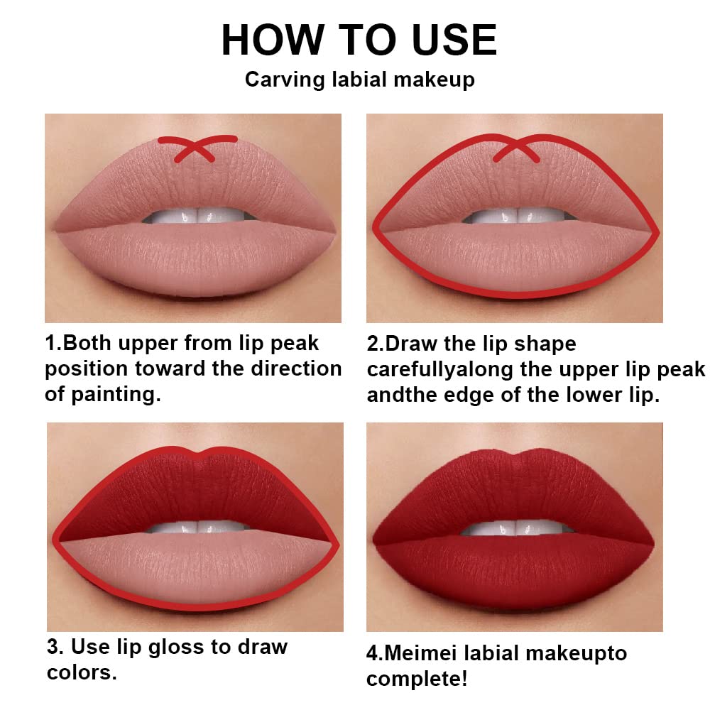 Evpct Dnm 2Pcs Dark Oxblood Red Matte Lip Liner And Lipstick Combo Lip Gloss Stains Pencil Makeup Set Women Long Lasting 24 Hour