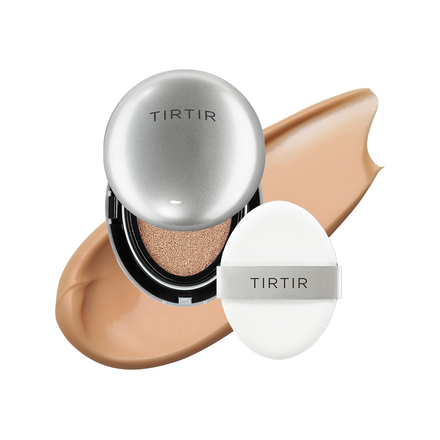 [*Mini Size*] Tirtir Aura Glow Silver Cushion | Korean Cushion Foundation, (#33C Hazel, 0.15 Fl Oz)