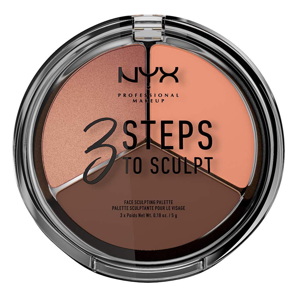 Nyx Professional Makeup 3 Steps To Sculpt, Face Sculpting Contour Palette - Deep