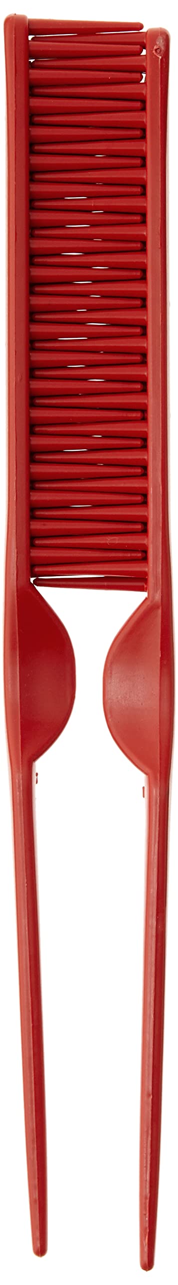 CocoBlack Naturals 3 Row Styling Comb - Detangles & Defines Curls, Small, Red, Model CB5355